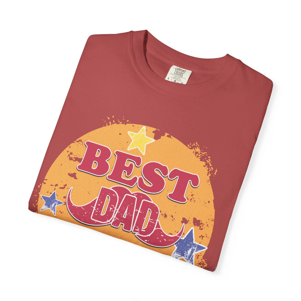 Best Dad Ever Textured T-Shirt — Retro Stars Father's Day Tee