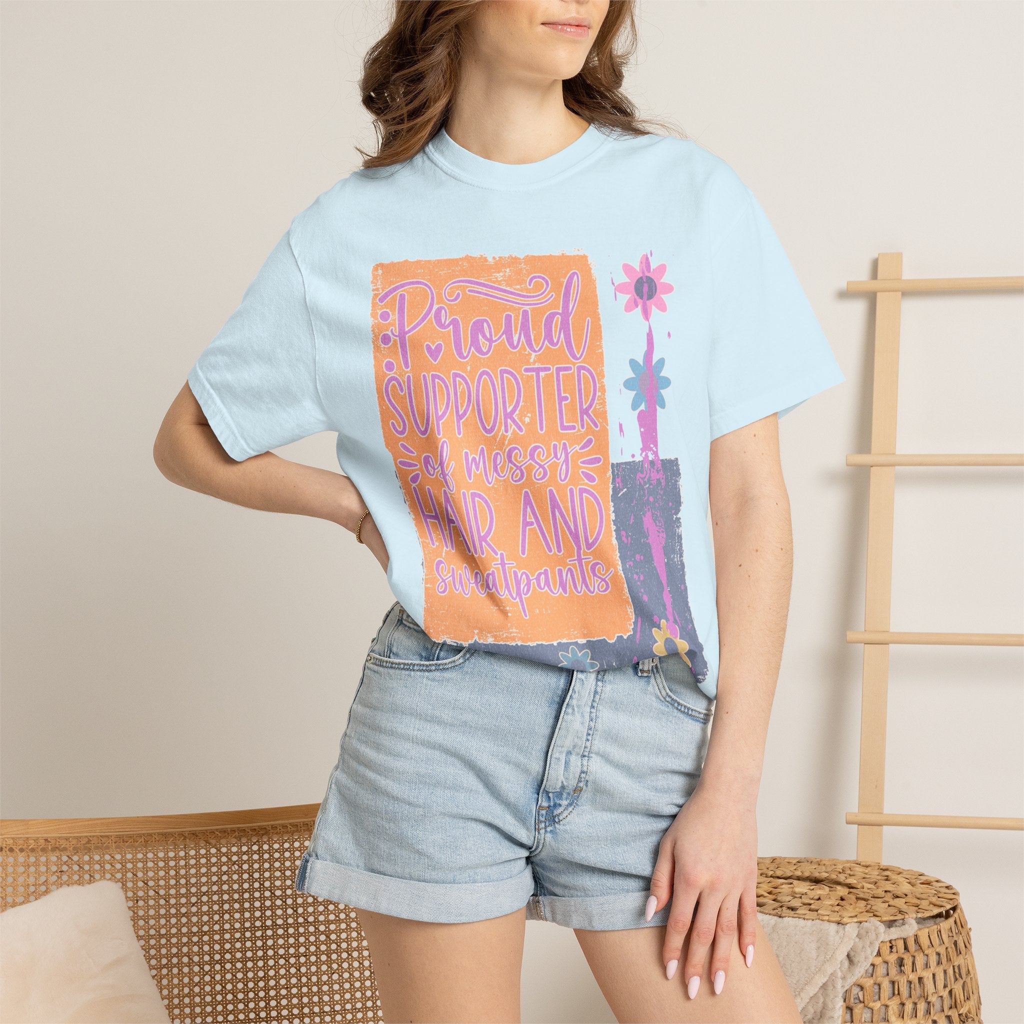 Proud Supporter of Messy Hair & Sweatpants Textured T-Shirt