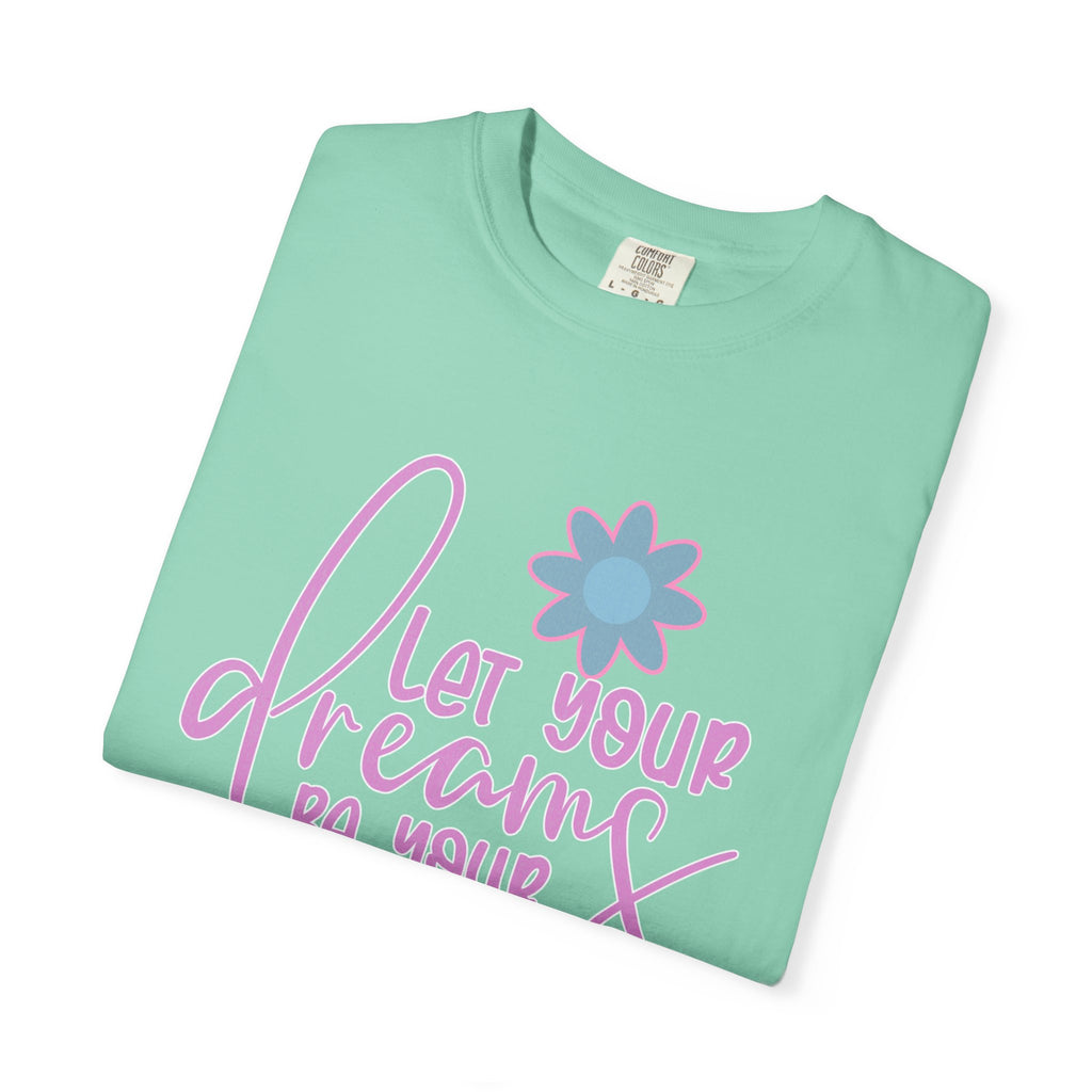 Textured Inspirational Floral Tee — "Let Your Dreams Be Your Wings"
