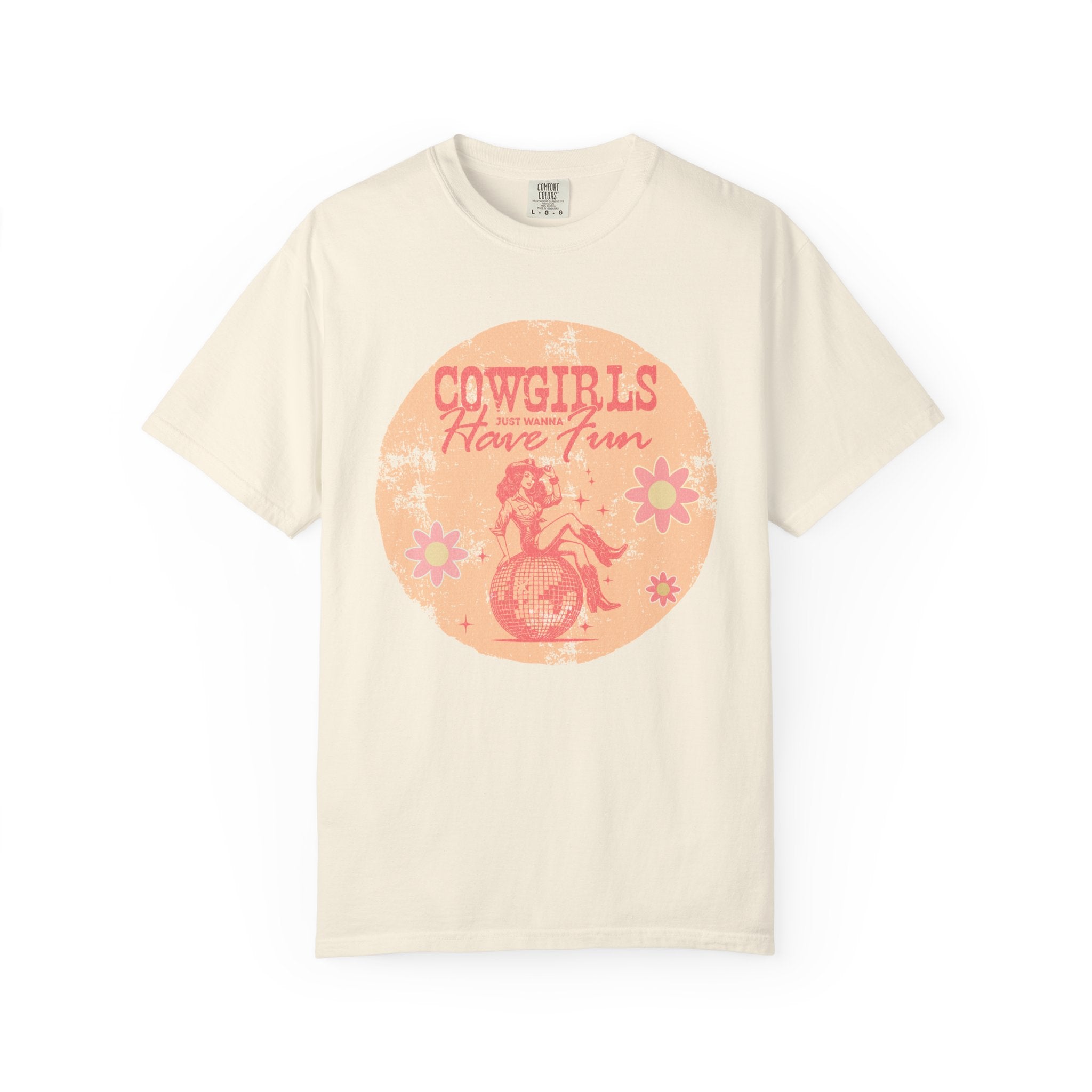 Cowgirls Just Wanna Have Fun Textured Retro Graphic T-Shirt