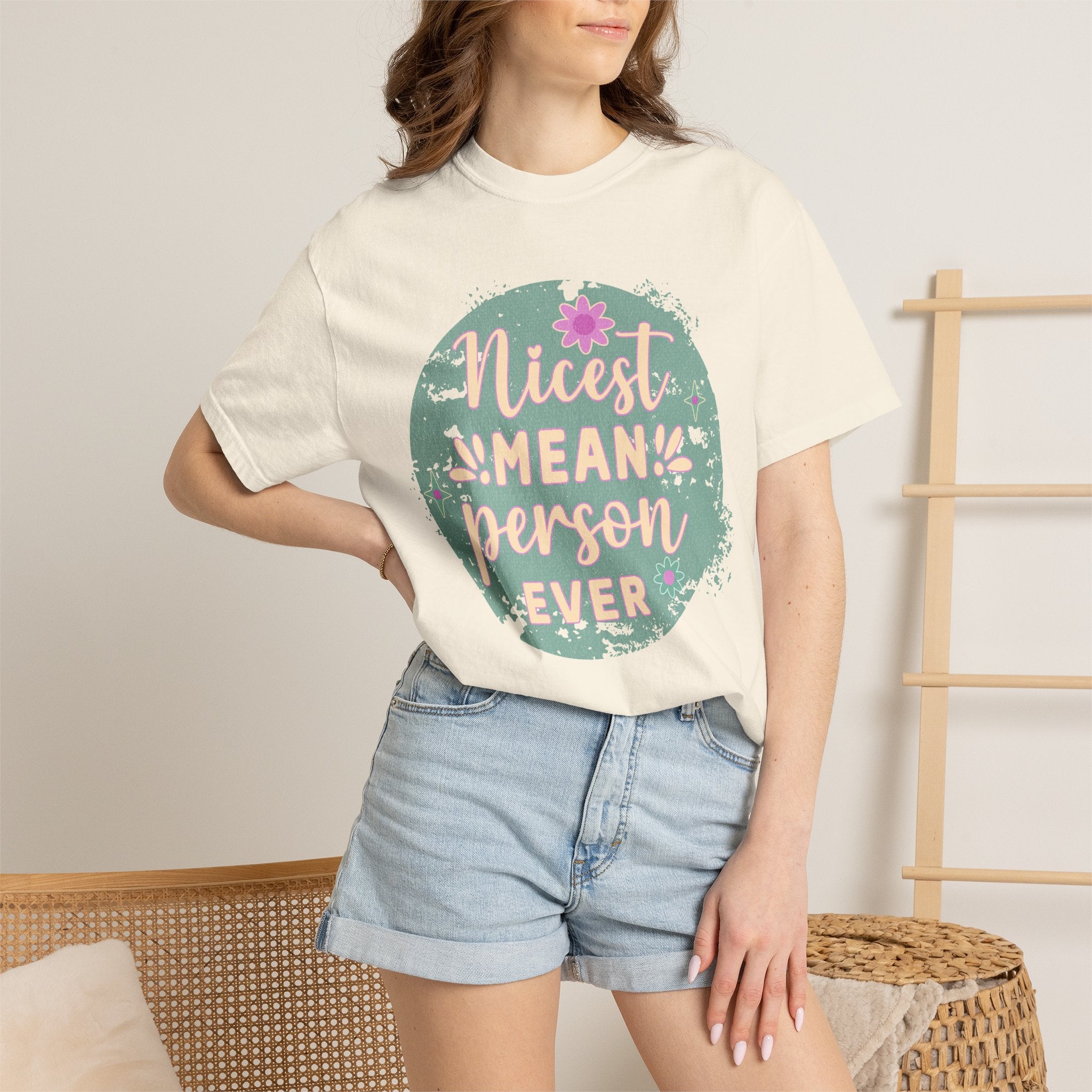 Textured Nicest Mean Person Ever T-Shirt
