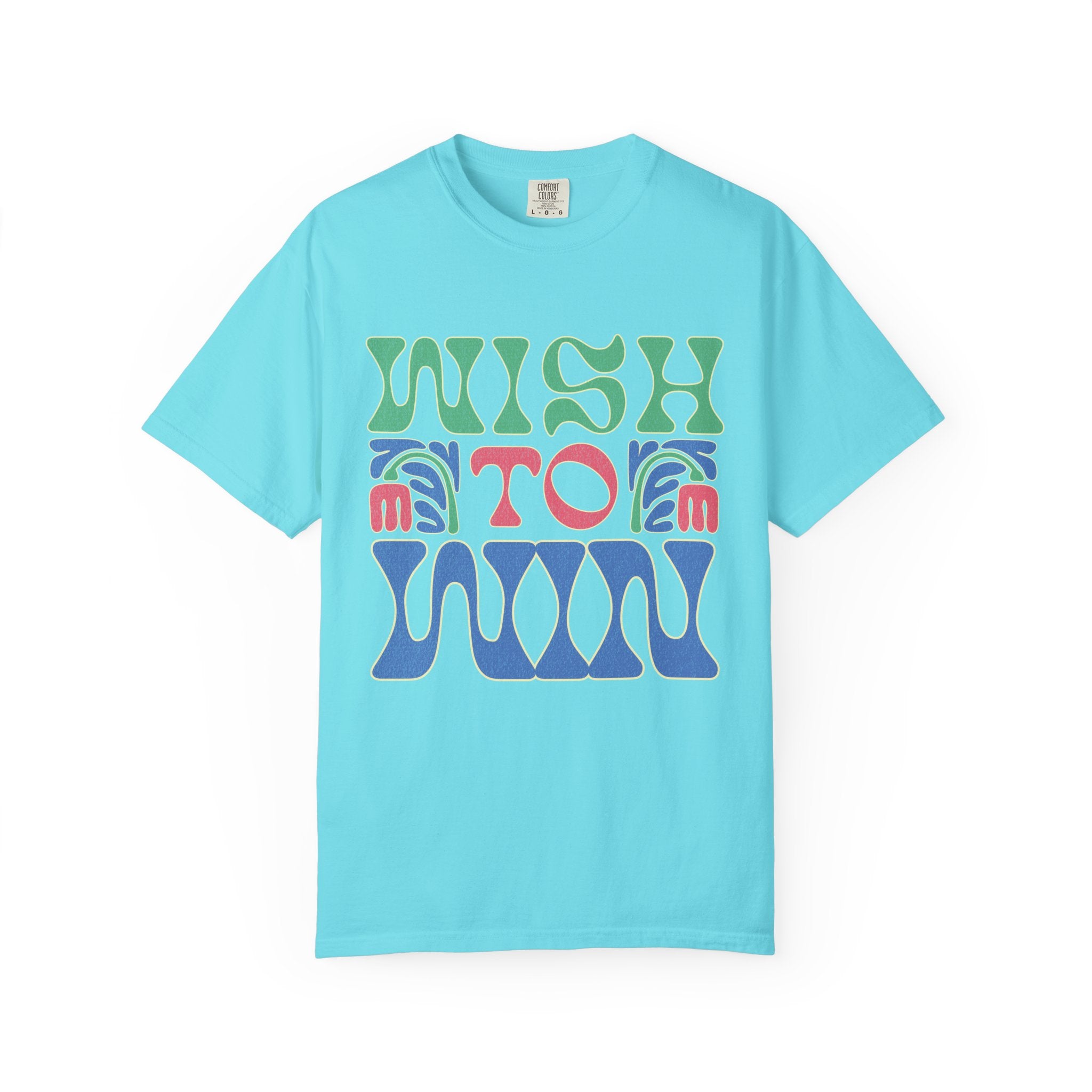 Wish to Win T-shirt |Textured Retro Psychedelic Lettering