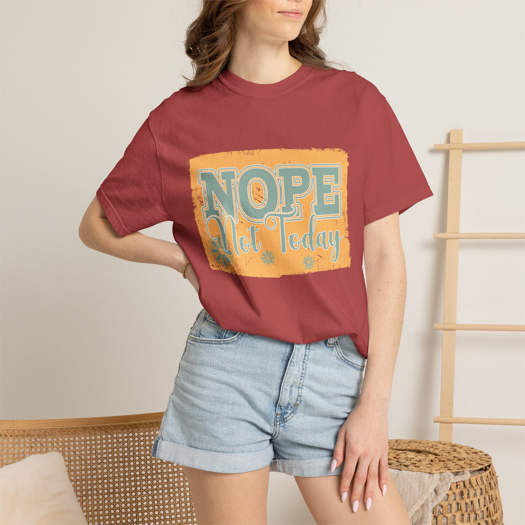 NOPE Not Today T-shirt | Textured Retro Beach Script Graphic