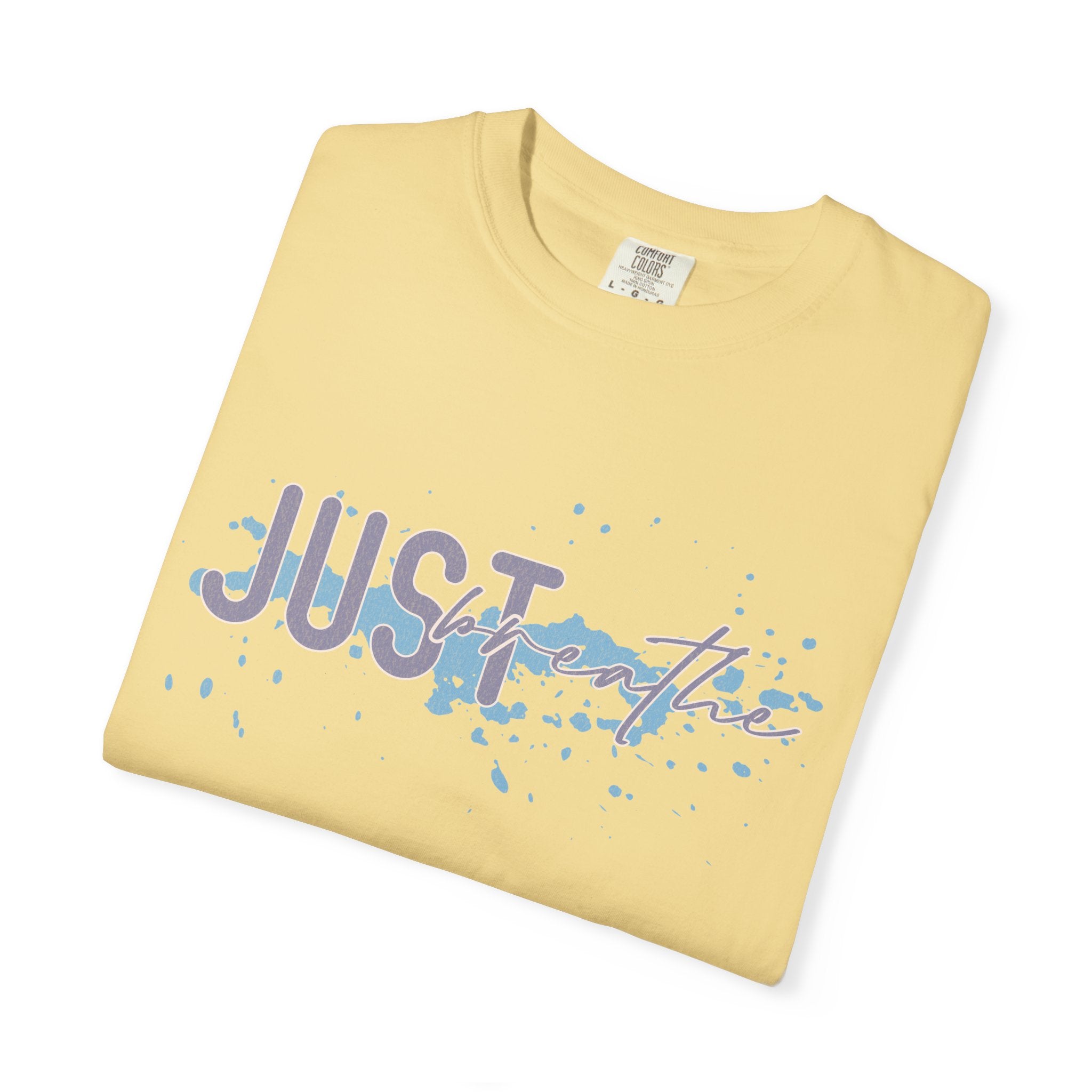 Just Breathe Textured T-Shirt — Relaxed Watercolor Script Tee