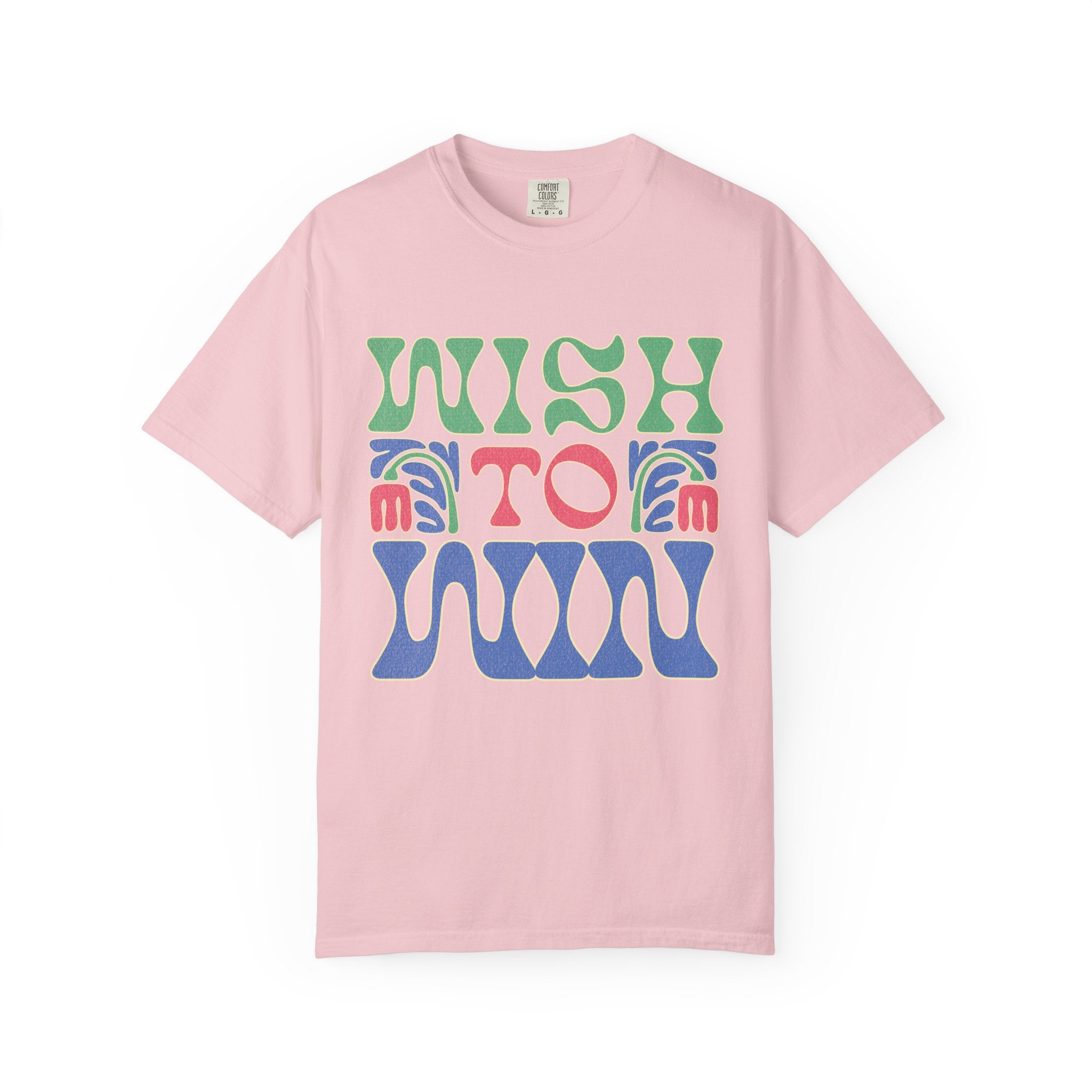 Wish to Win T-shirt |Textured Retro Psychedelic Lettering