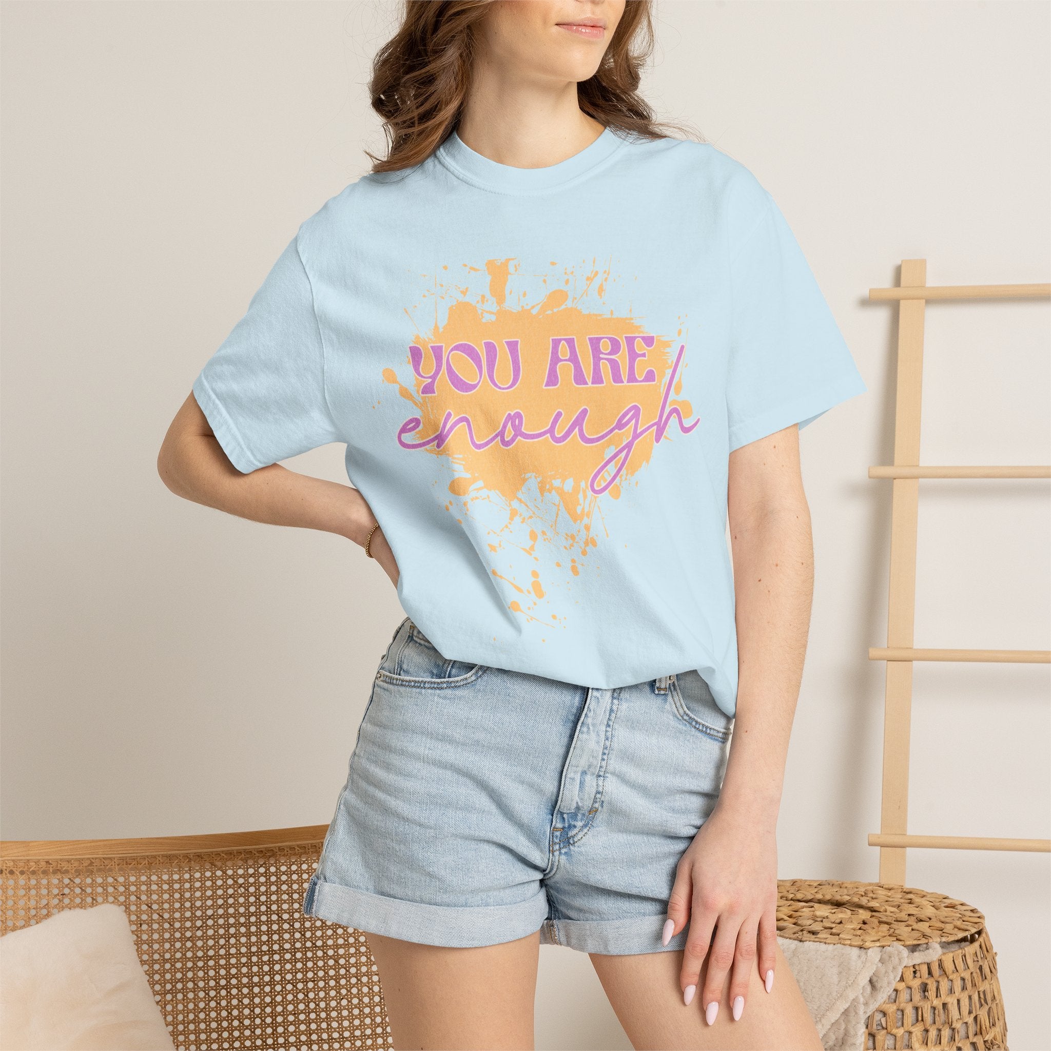 You Are Enough Textured T‑Shirt — Inspirational Positive Message Tee