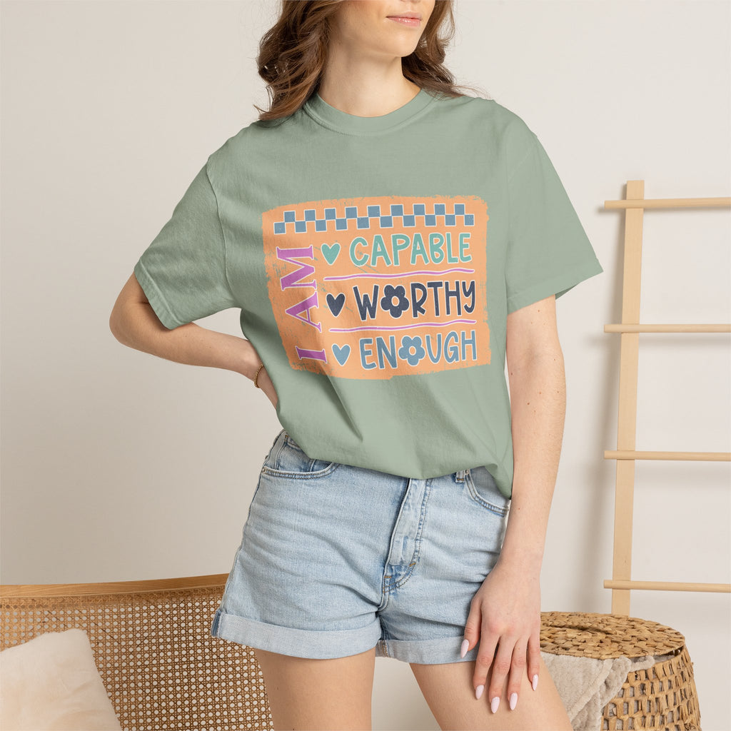 Textured I Am Capable Worthy Tee