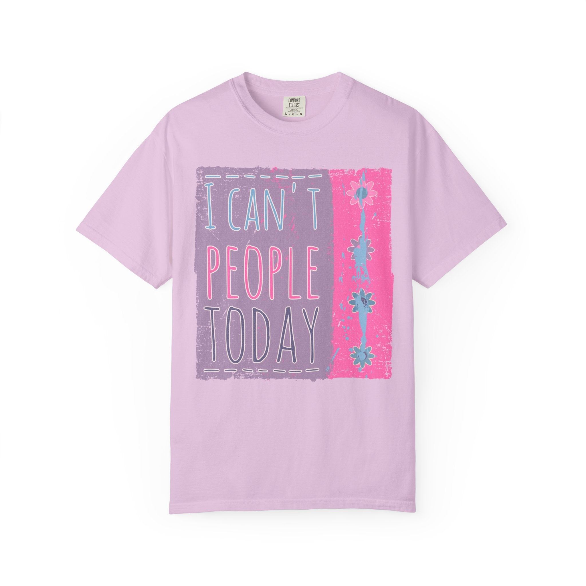 I Can't People Today Textured T-Shirt – Funny Introvert Graphic Tee