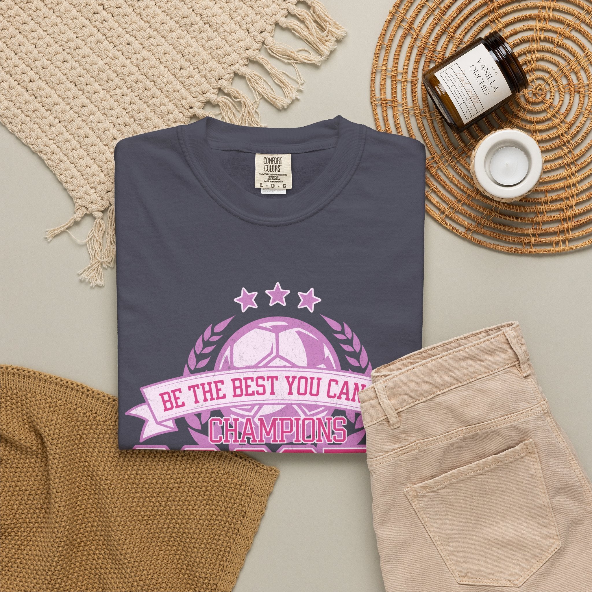 Textured Soccer Mom T‑Shirt — Be The Best You Can Be Champion Soccer Mom