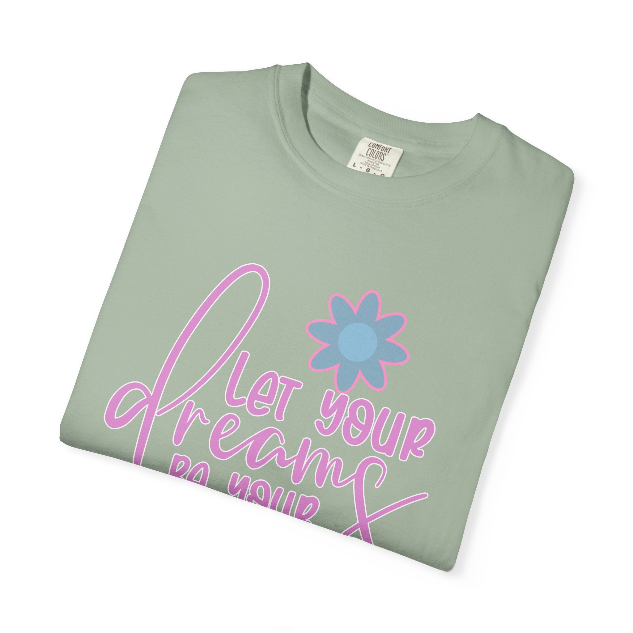 Textured Inspirational Floral Tee — "Let Your Dreams Be Your Wings"