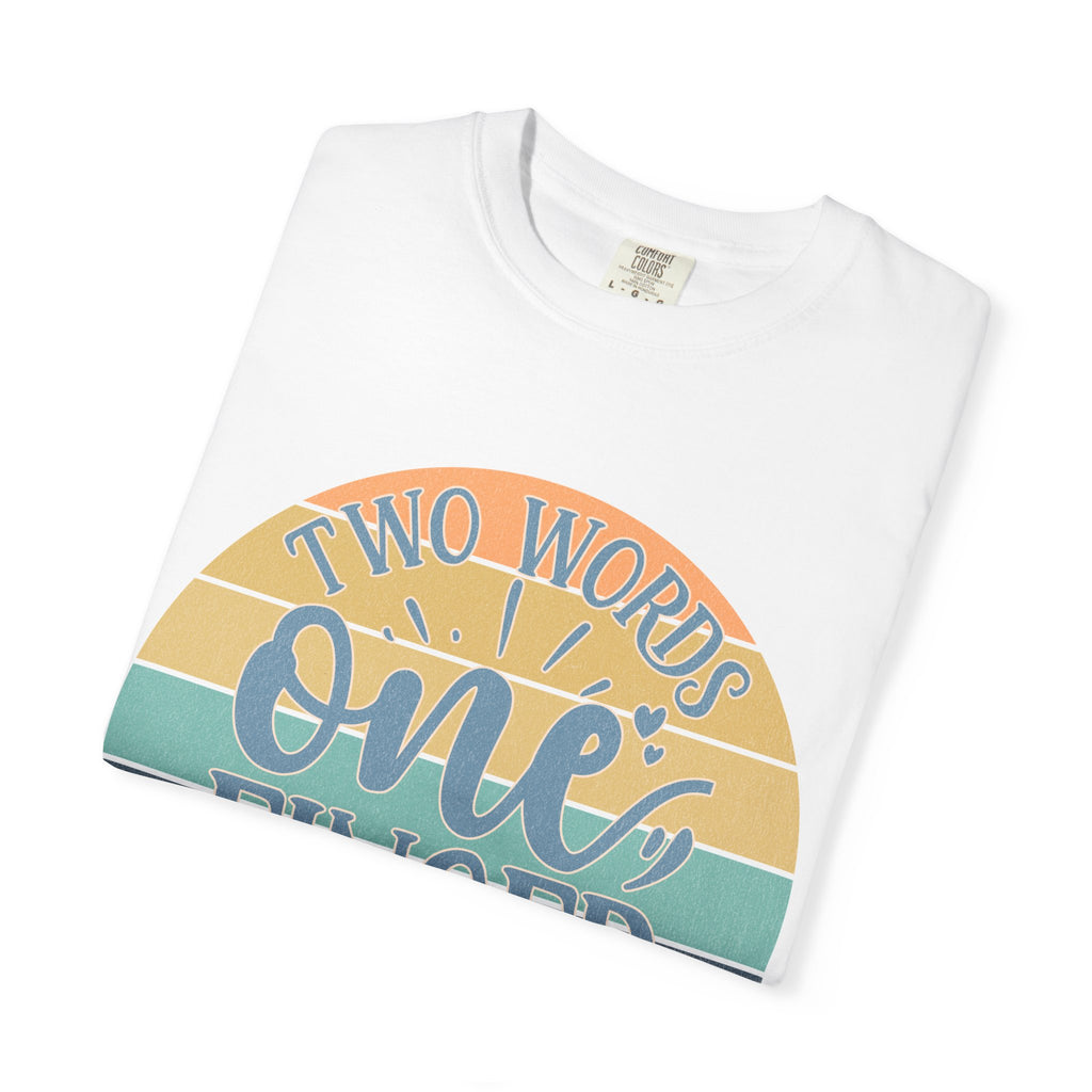 Retro 'Two Words One Finger' Graphic T-Shirt
