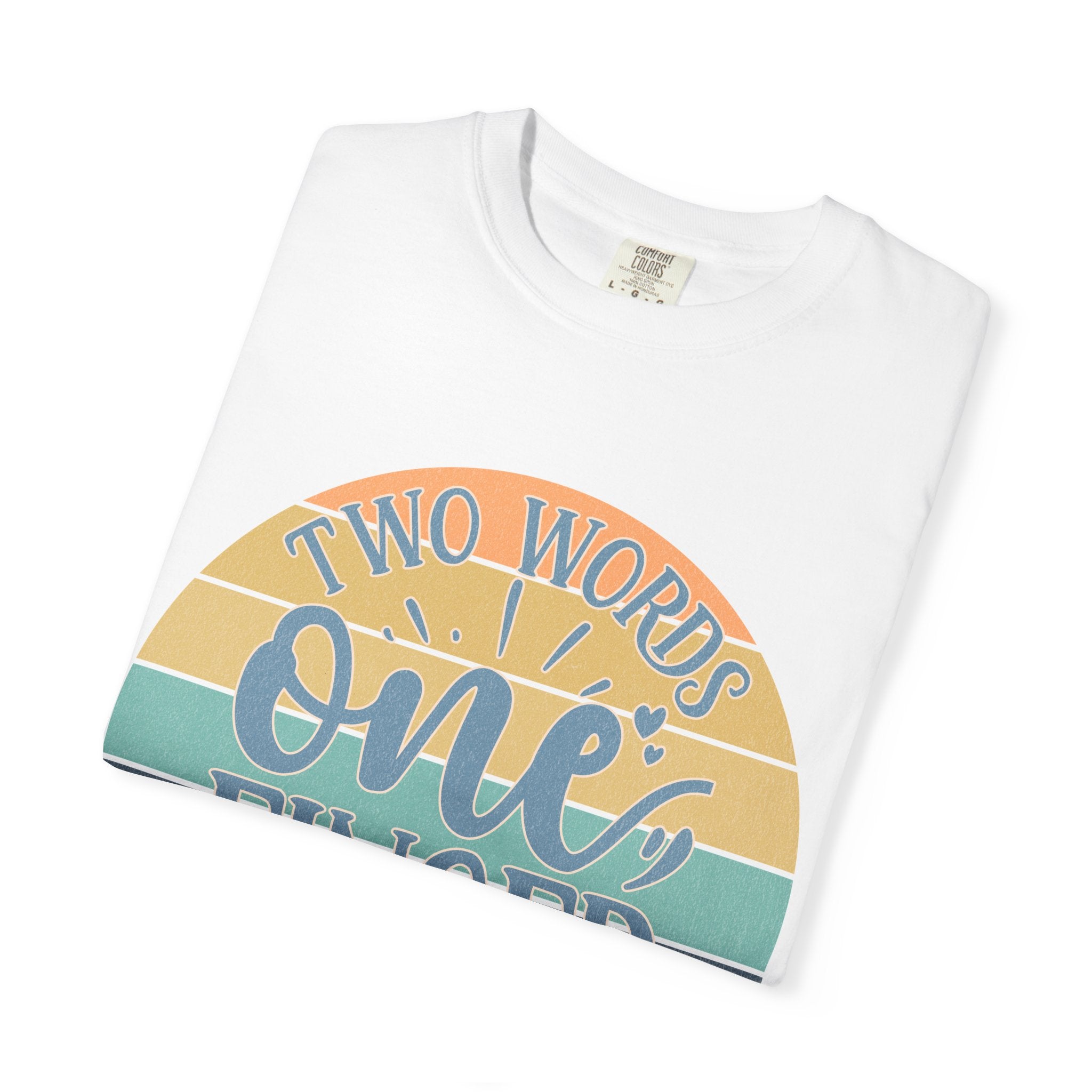 Retro 'Two Words One Finger' Graphic T-Shirt