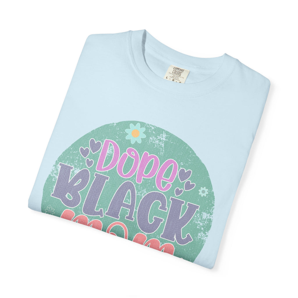 Textured T-Shirt — Dope Black Mom Floral Graphic Tee