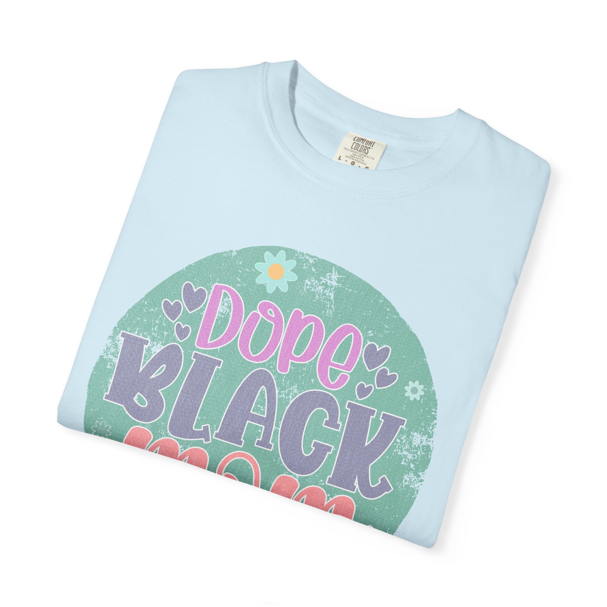Textured T-Shirt — Dope Black Mom Floral Graphic Tee