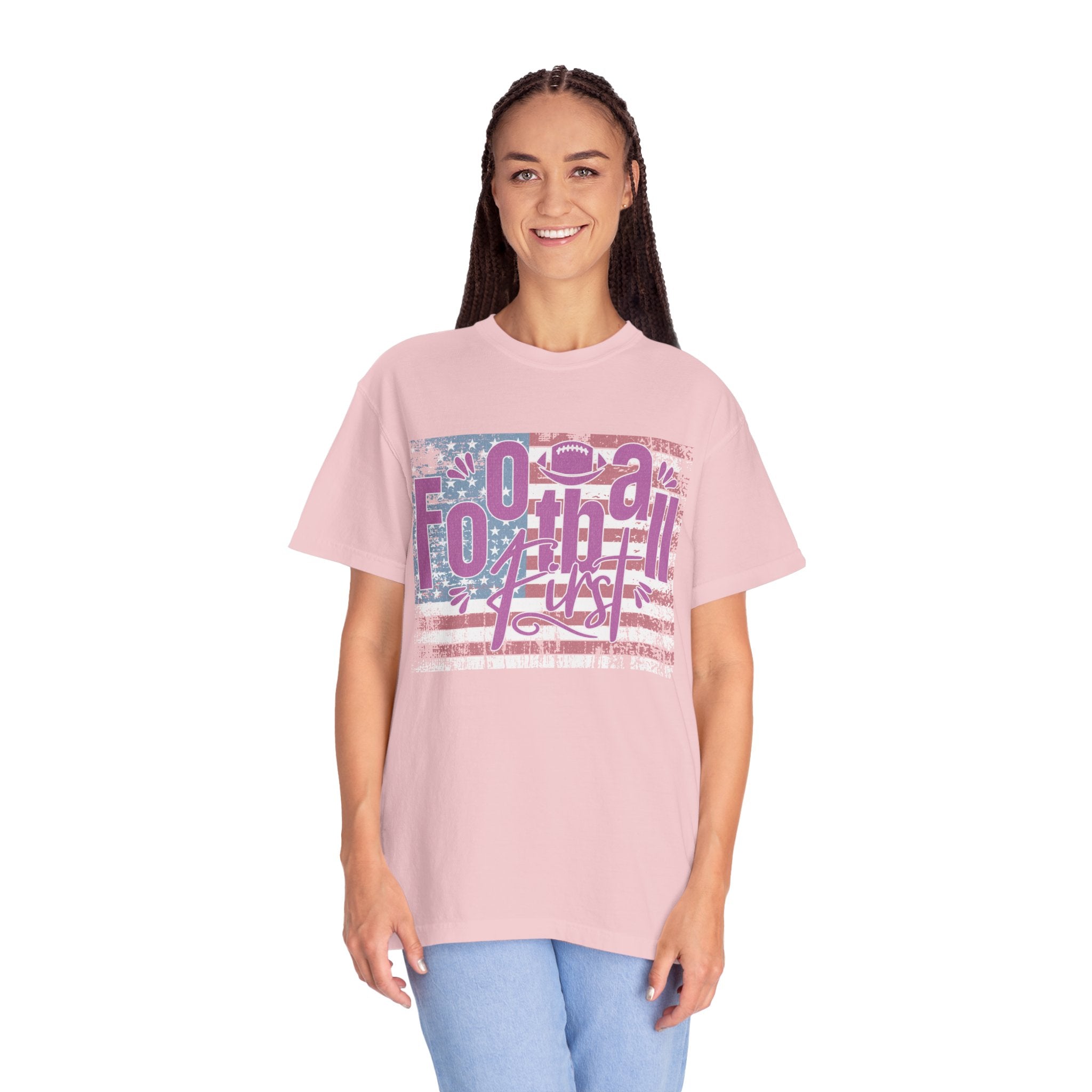Textured Retro Americana Football First Tee