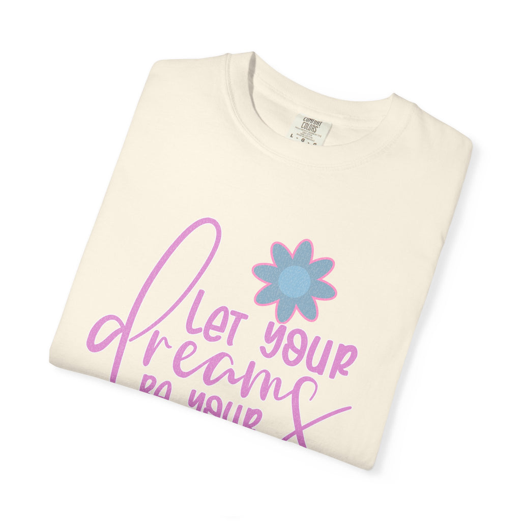 Textured Inspirational Floral Tee — "Let Your Dreams Be Your Wings"