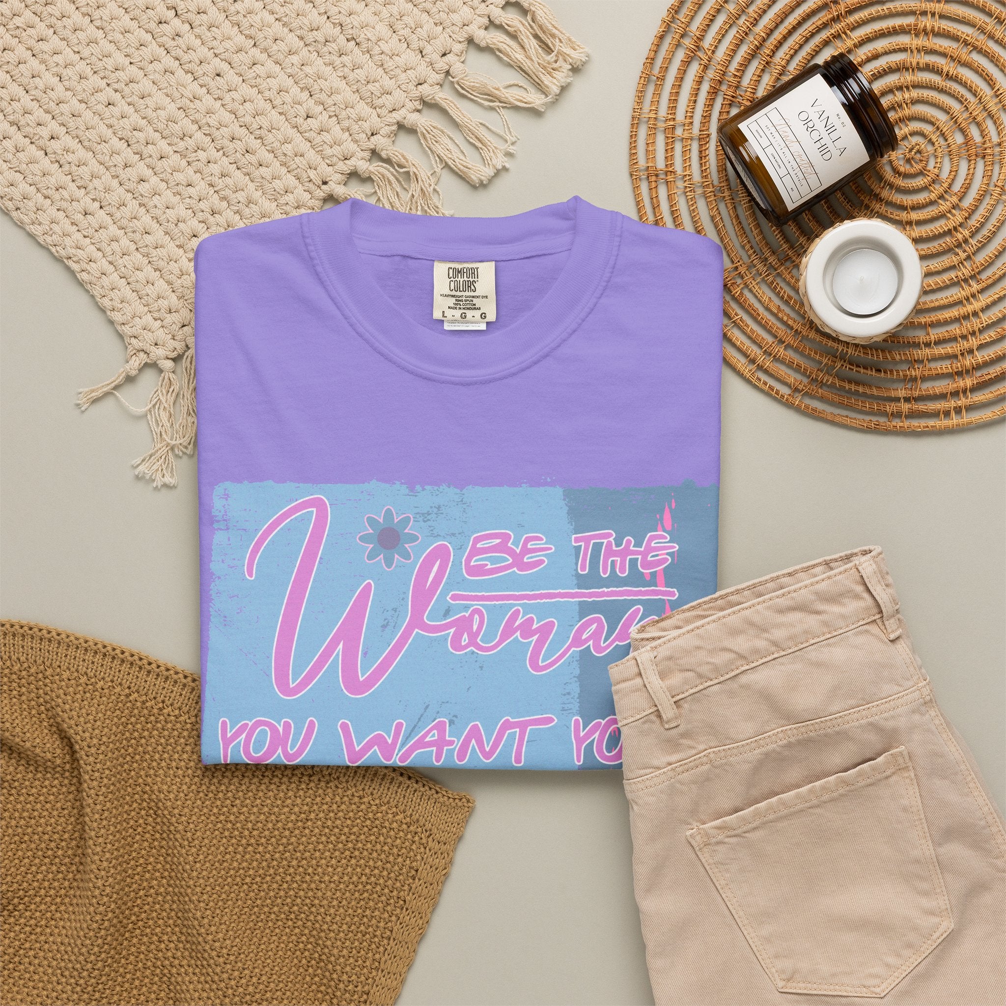 Textured T-Shirt — 'Be the Woman You Want Your Daughter to Be' Inspirational Graphic Tee