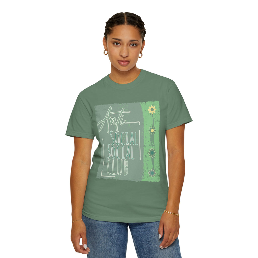 Textured Anti Social Social Club Floral Graphic T-Shirt