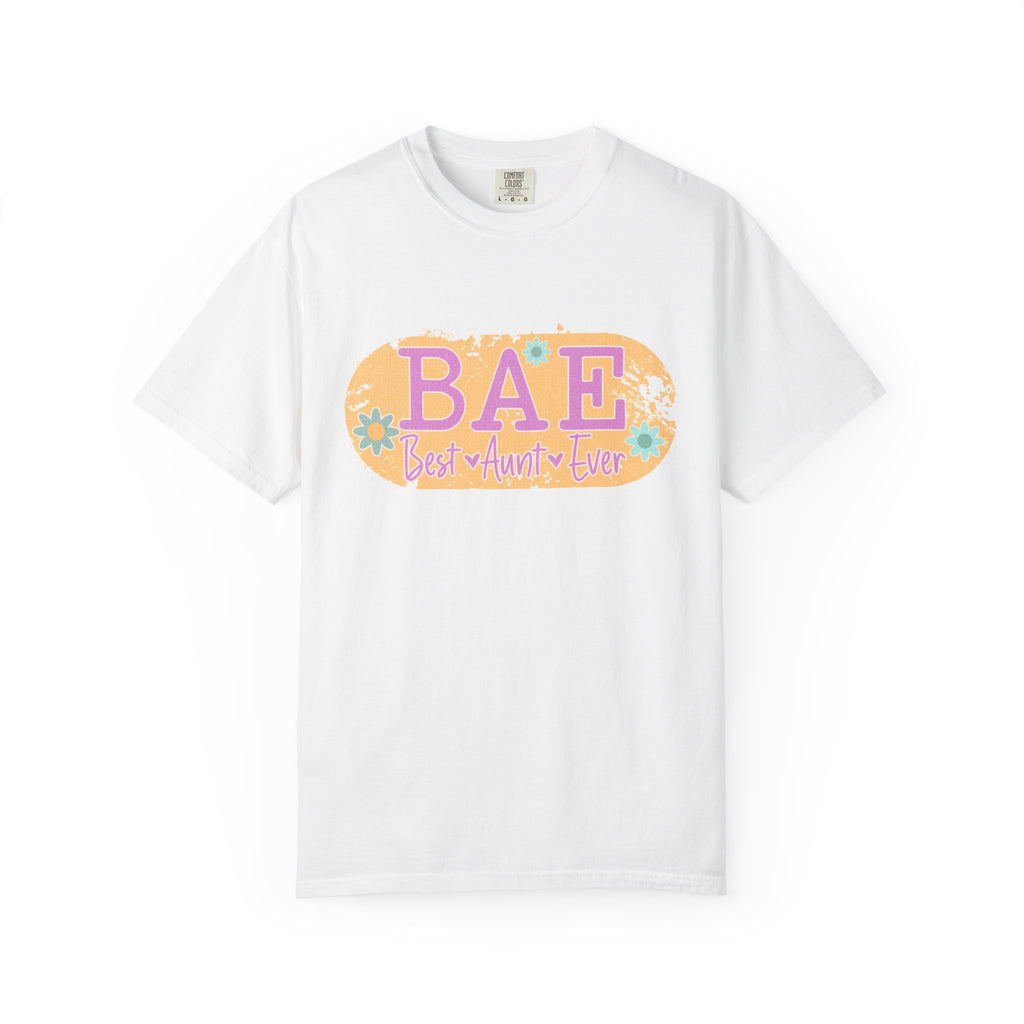 BAE Best Aunt Ever Textured T-Shirt — Floral Retro Graphic Tee for Cool Aunts