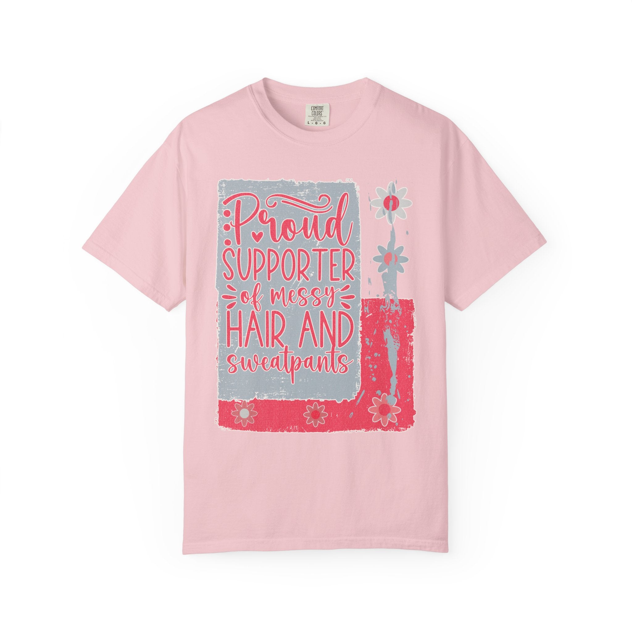 Supporter of Messy Hair & Sweatpants Textured T-Shirt