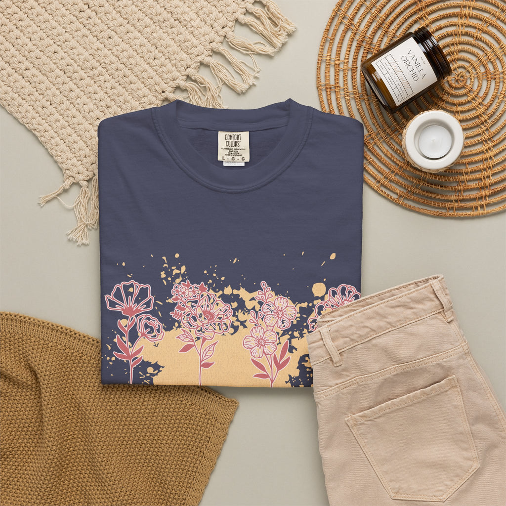 Floral Mama Textured Tee — Mothers Day Garden Blossom T-Shirt