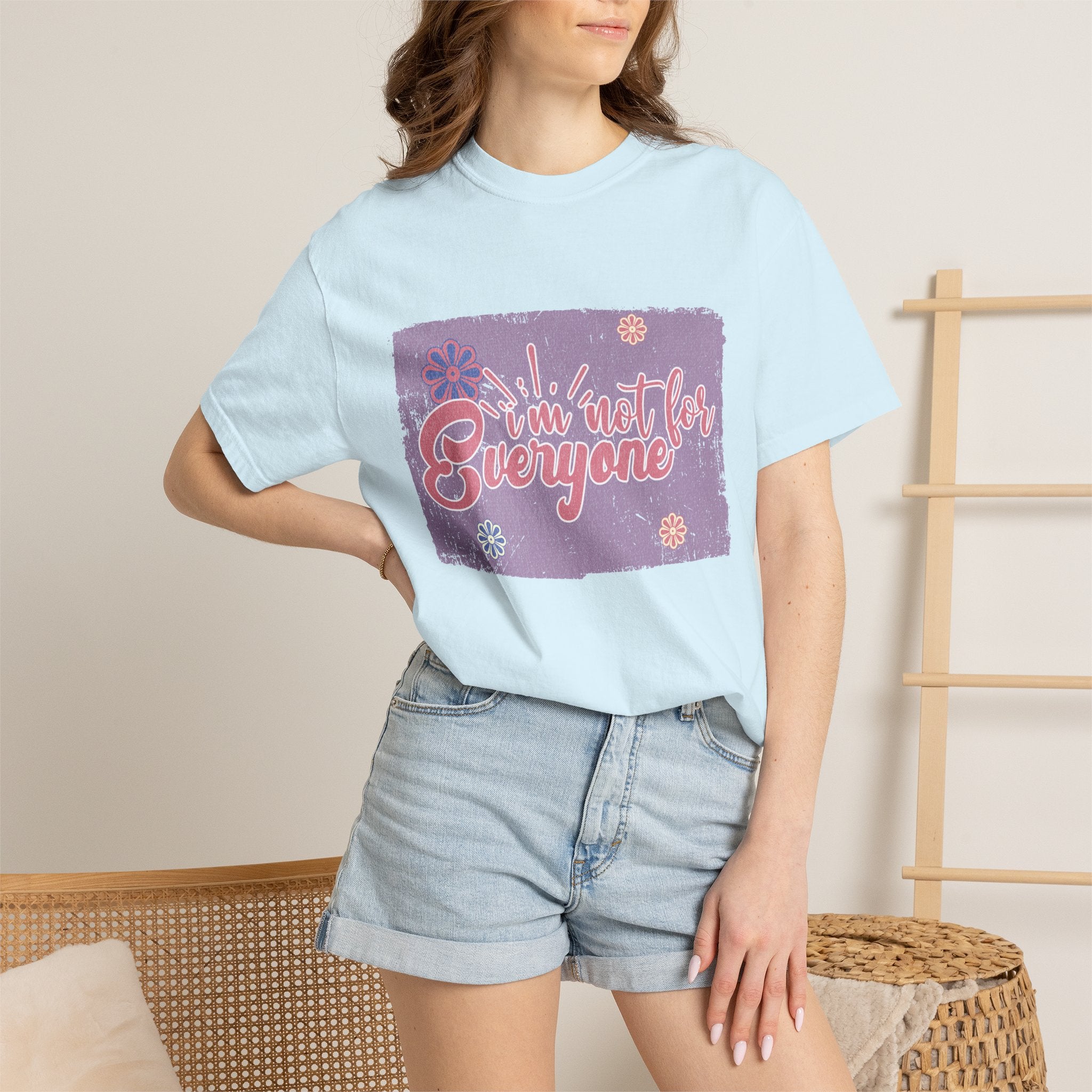 I'm Not For Everyone T-shirt |Textured Floral Retro Script Design