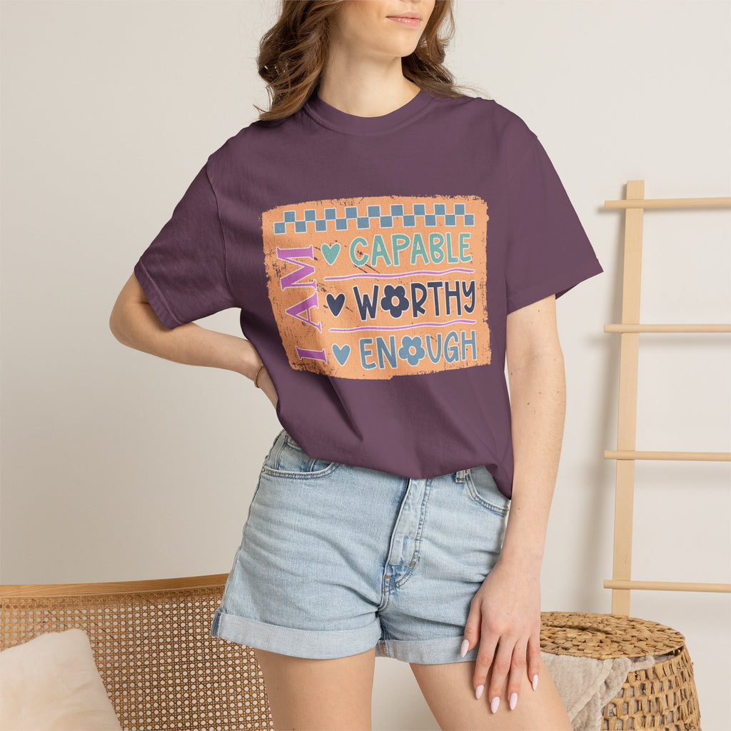 Textured I Am Capable Worthy Tee
