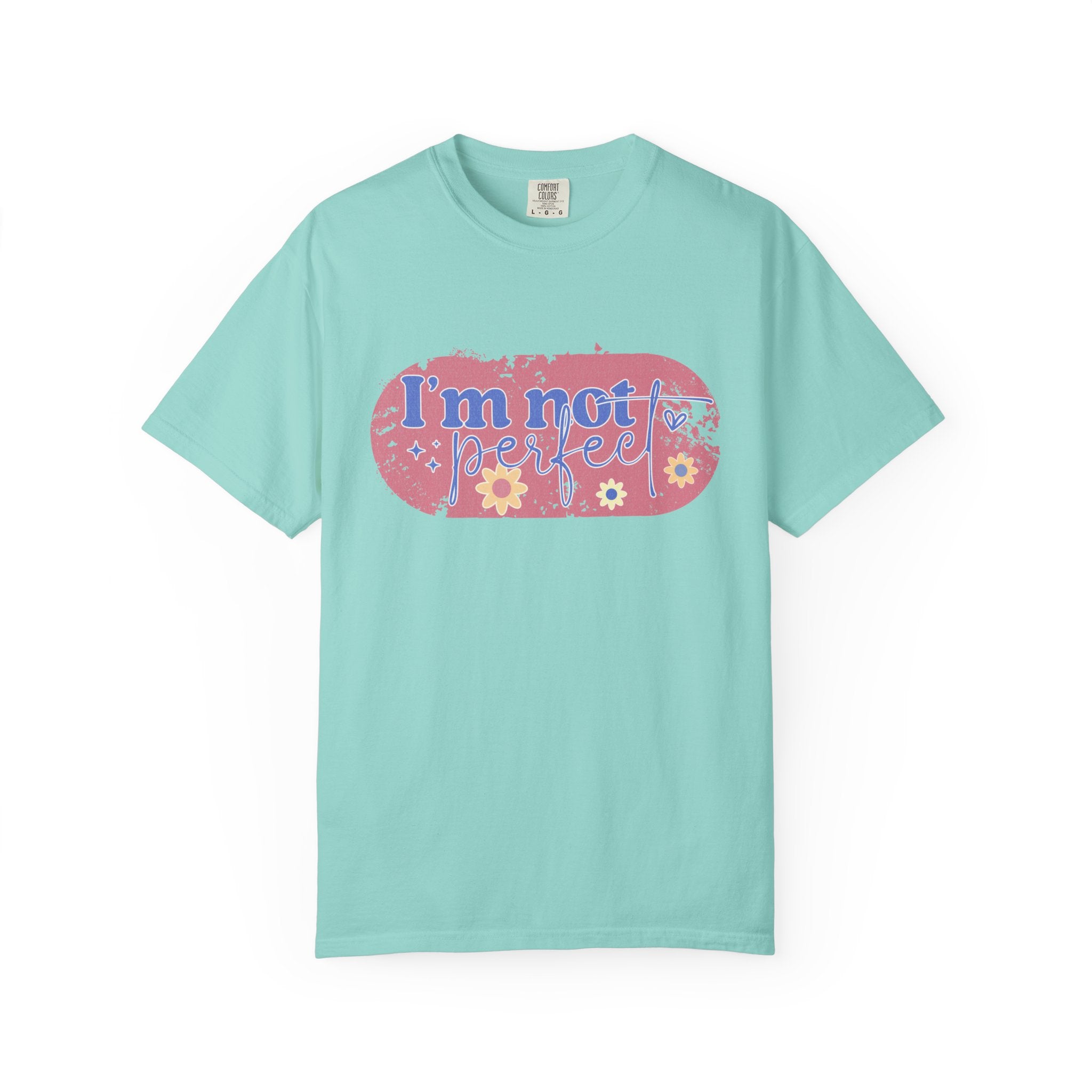 I'm Not Perfect Textured Floral T-Shirt — Retro Flower Graphic Tee