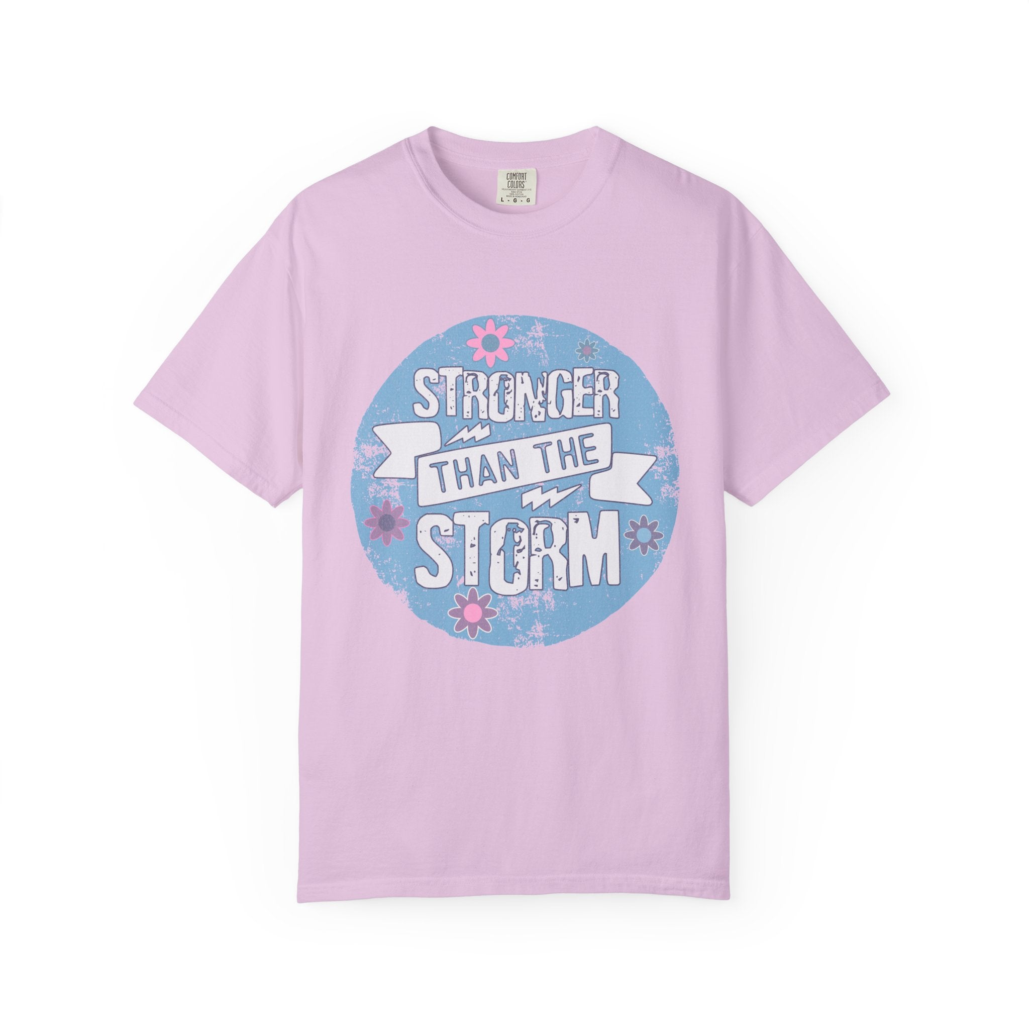 Textured  Stronger Than The Storm T-Shirt — Inspirational Resilience Graphic Tee