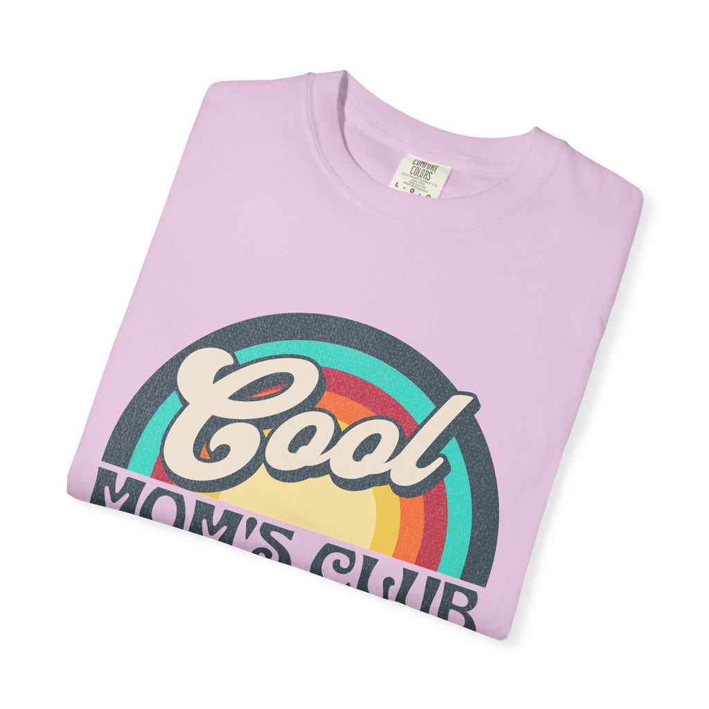 Cool Moms Club Textured T-shirt | Retro Cool Moms Club Rainbow