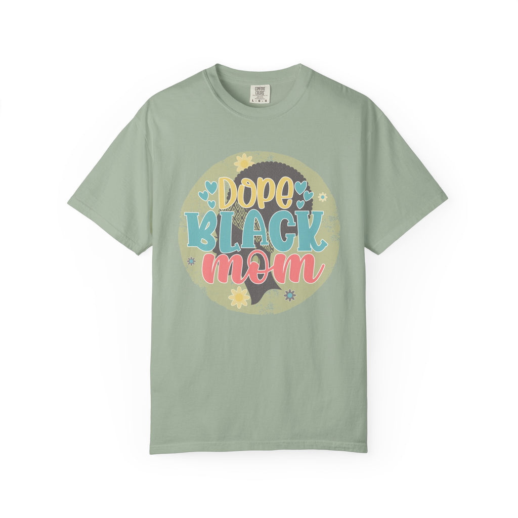Dope Black Mom Textured T-Shirt — Floral Retro Graphic Tee for Moms