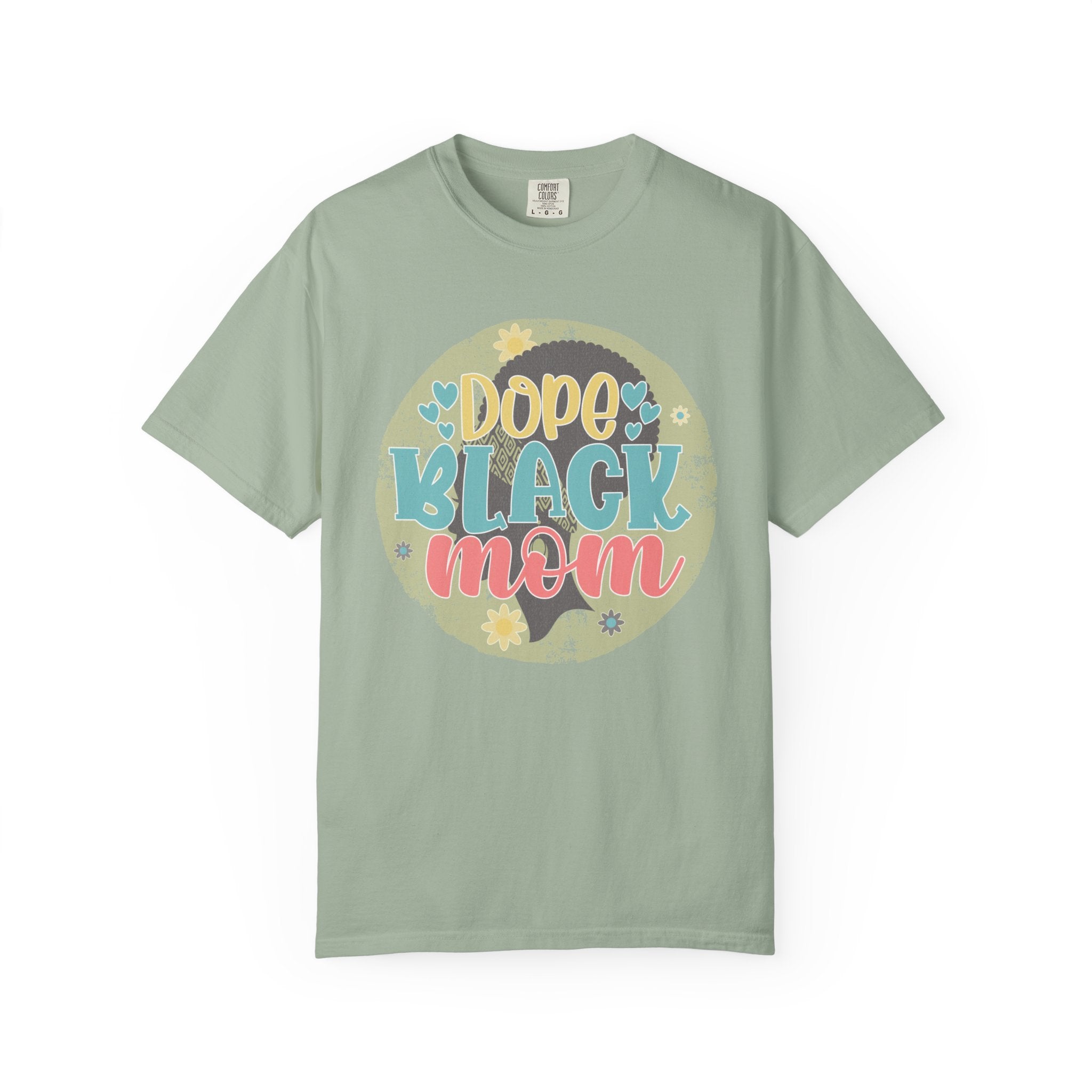 Dope Black Mom Textured T-Shirt — Floral Retro Graphic Tee for Moms