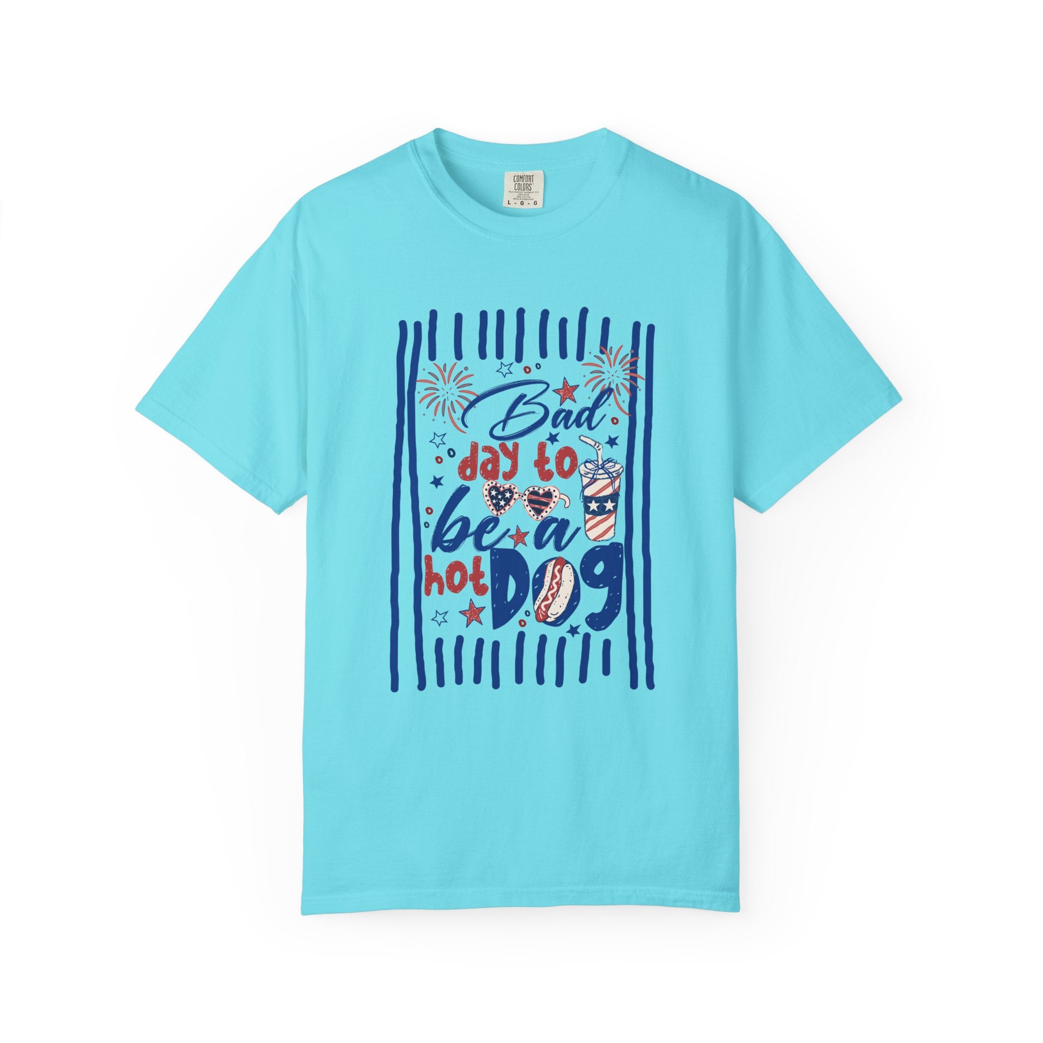 Hot Dog Patriotic Graphic T-Shirt — "Bad Day to Be a Hot Dog" 4th of July Tee