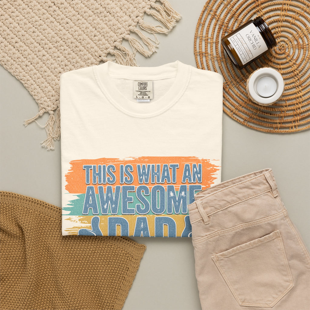 Textured Awesome Dad T-Shirt – "This Is What An Awesome Dad Looks Like" Fathers Day Tee