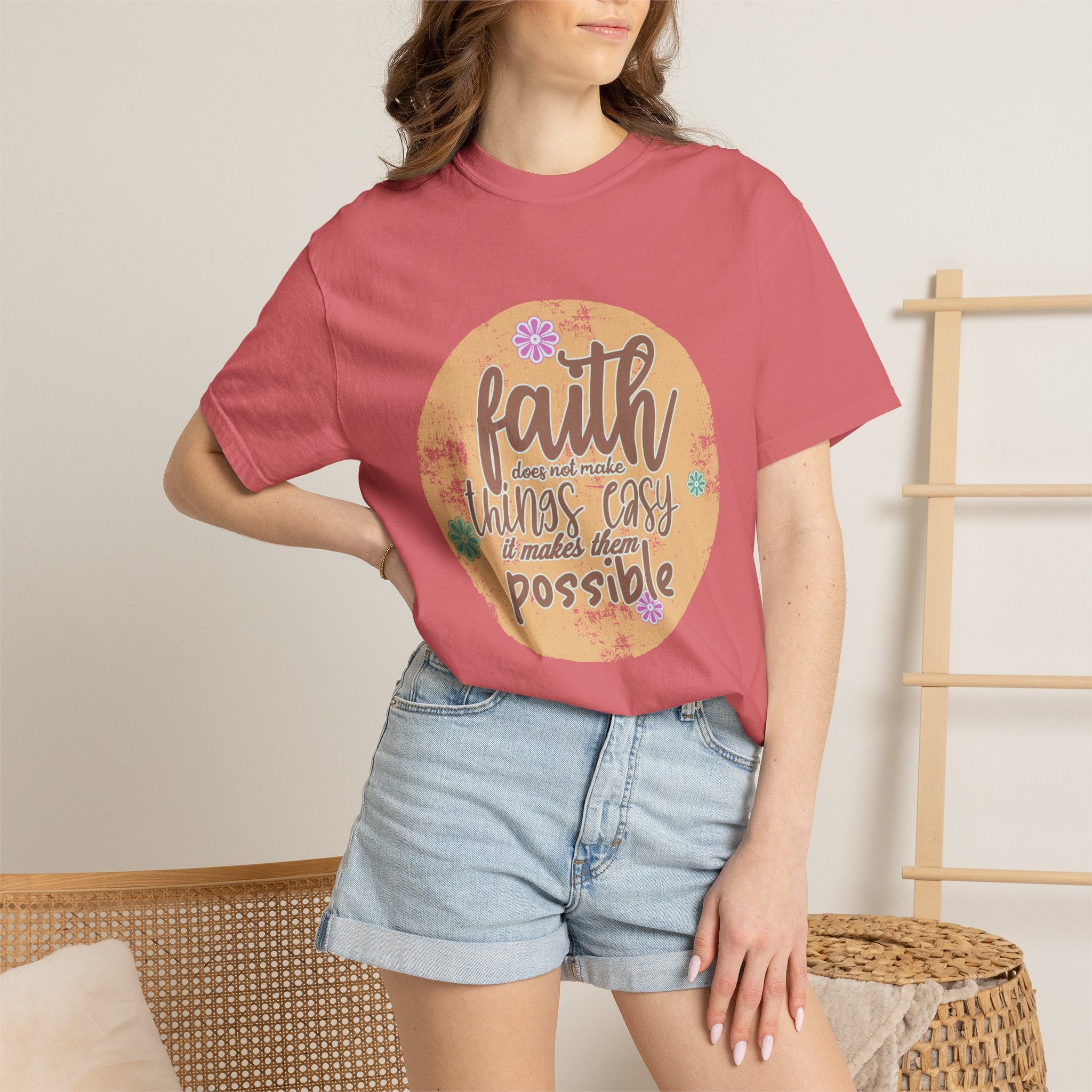 Faith Makes Things Possible T-shirt | Textured Inspirational Typography