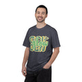 Golden Glow Textured T-Shirt — Retro 'Glow' Graphic Tee