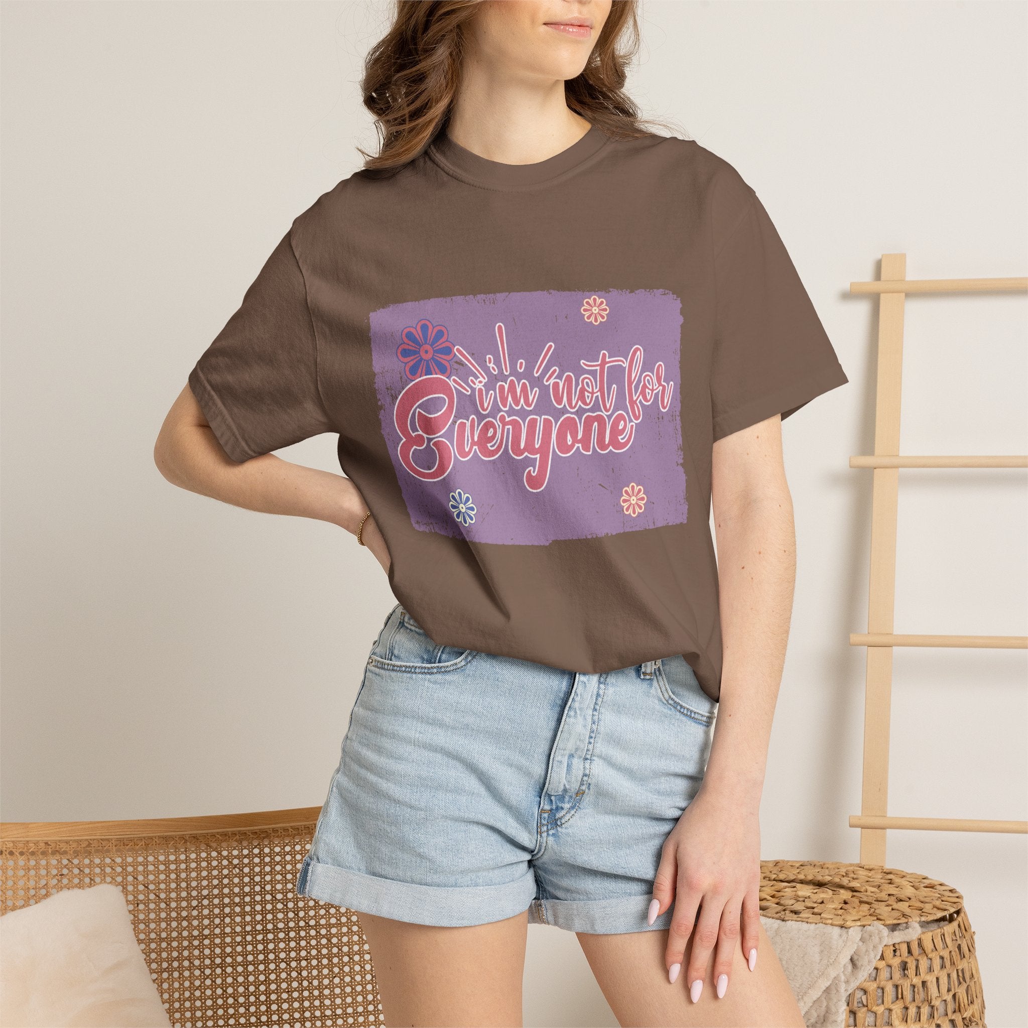 I'm Not For Everyone T-shirt |Textured Floral Retro Script Design