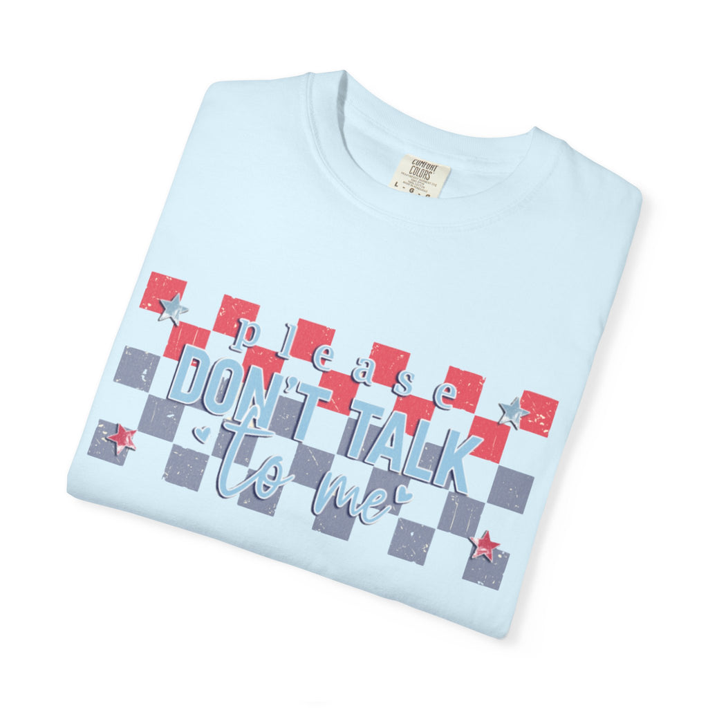 Textured Don’t Talk to Me Checkerboard T-Shirt — Retro USA Graphic Tee