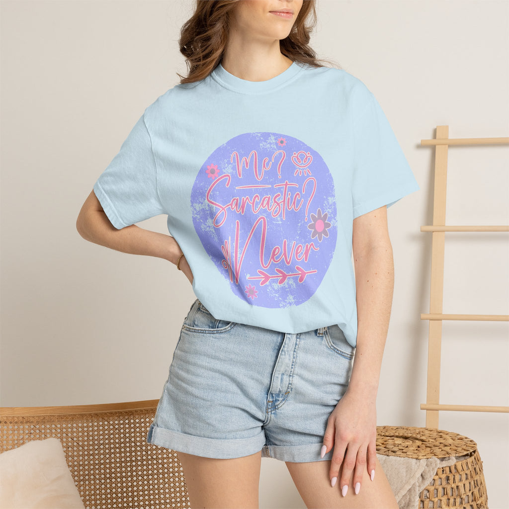 Me Sarcastic Textured Floral T‑Shirt — Retro Pastel Circle Graphic Tee