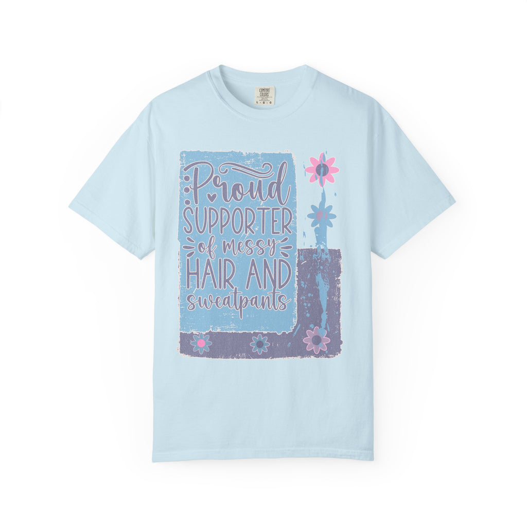 Supporter of Messy Hair & Sweatpants Textured T-Shirt