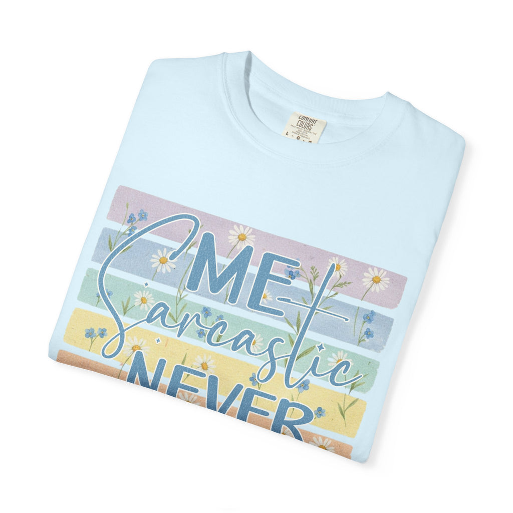 Textured Me? Sarcastic Never T-Shirt — Pastel Striped Funny Tee