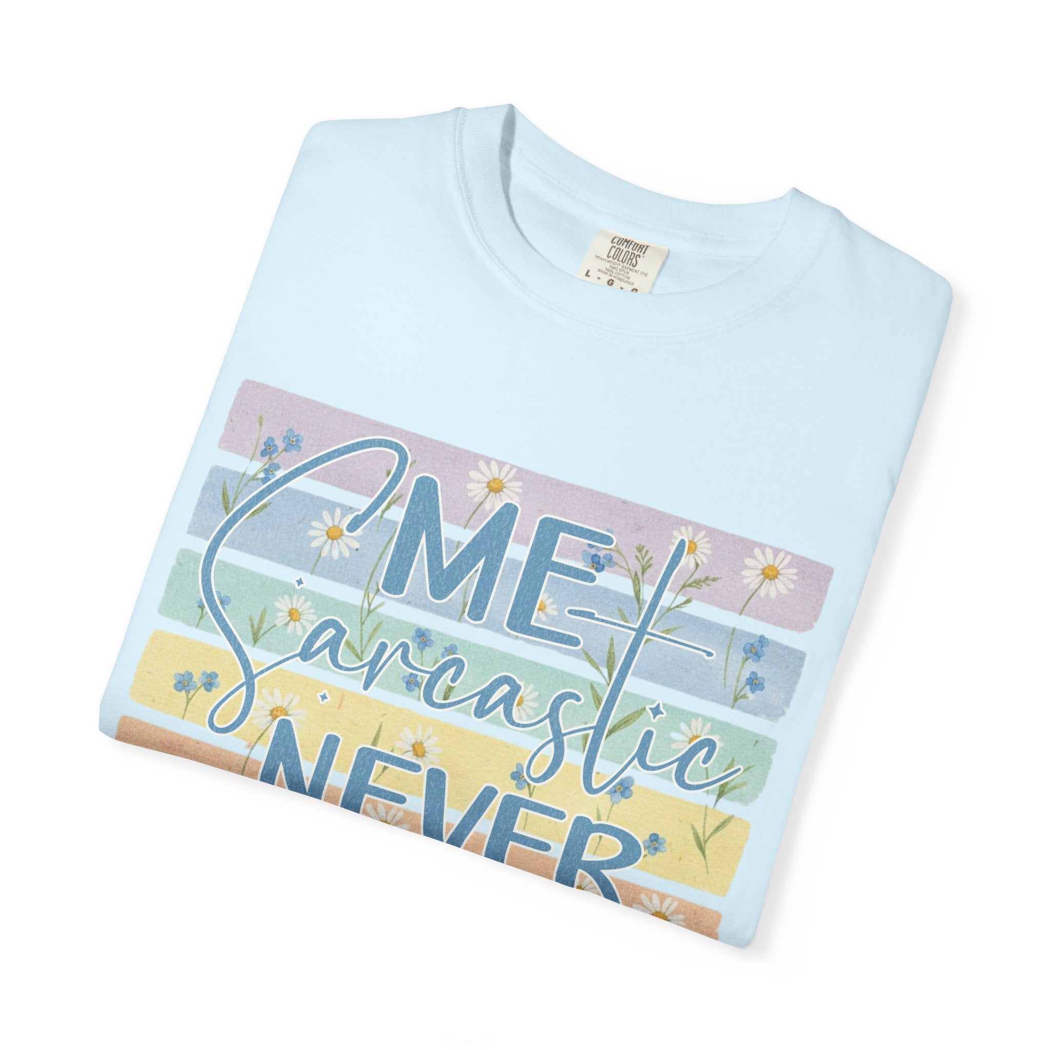 Textured Me? Sarcastic Never T-Shirt — Pastel Striped Funny Tee