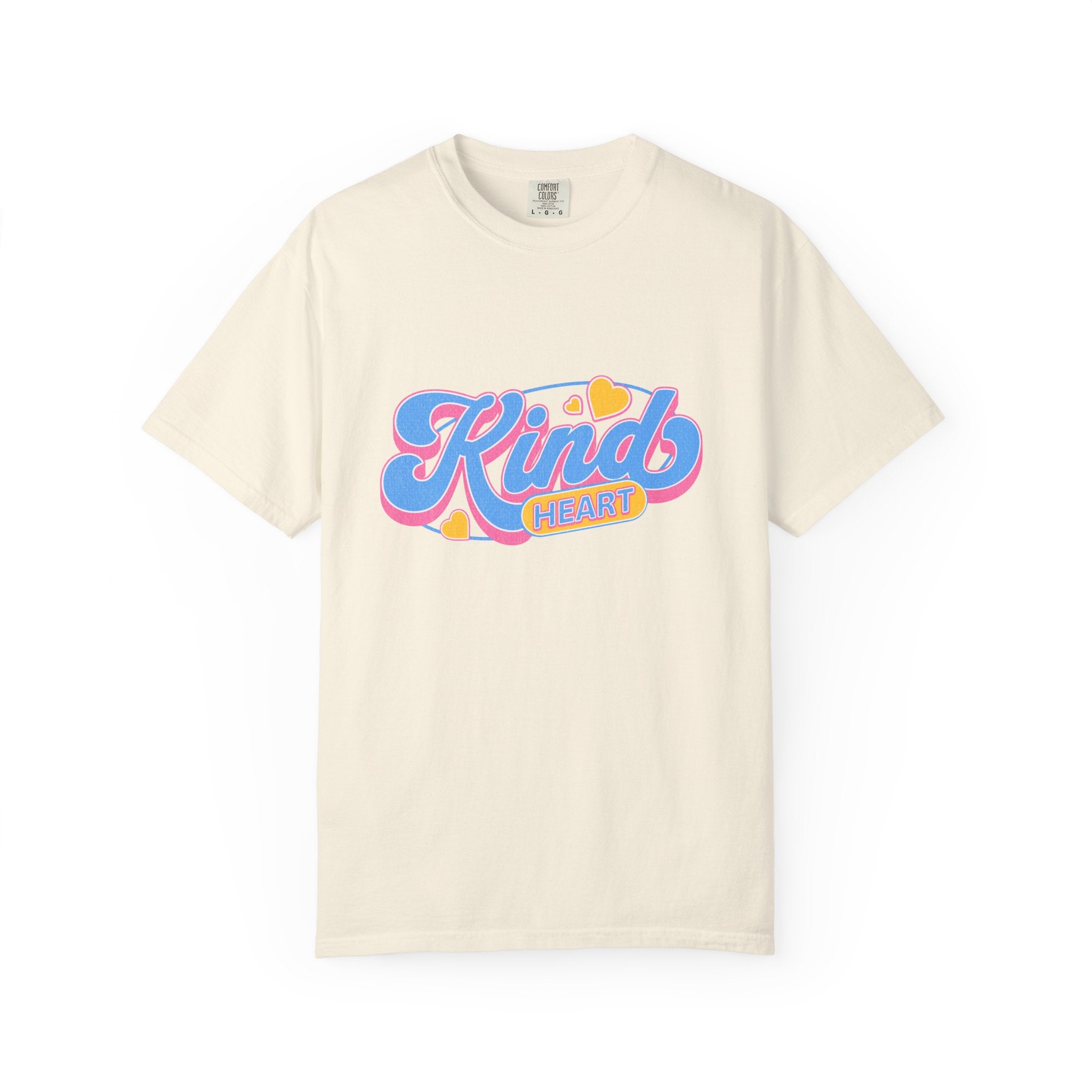 Textured Kind Heart T-Shirt — Retro Script Hearts Tee