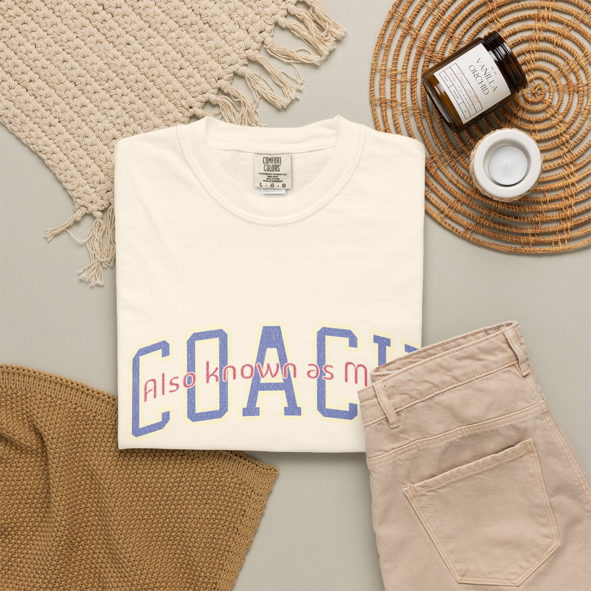 Coach Also Known As Mom — Textured Collegiate Style Tee