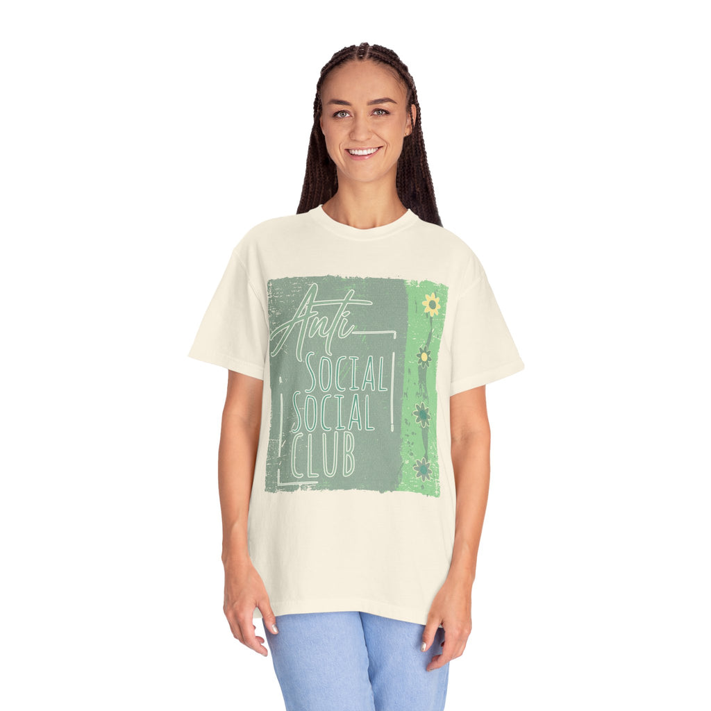Textured Anti Social Social Club Floral Graphic T-Shirt