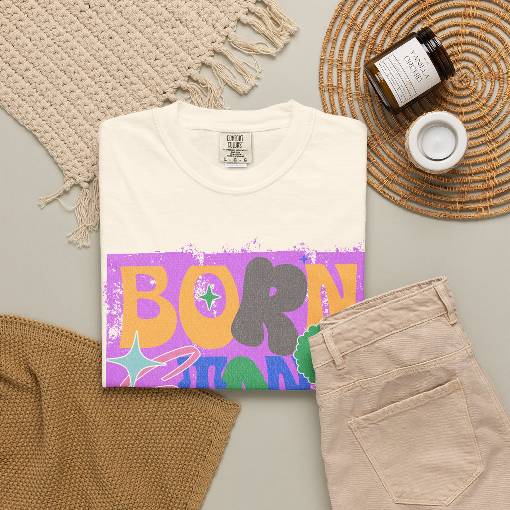 Born to Stand Out Graphic Textured T-Shirt
