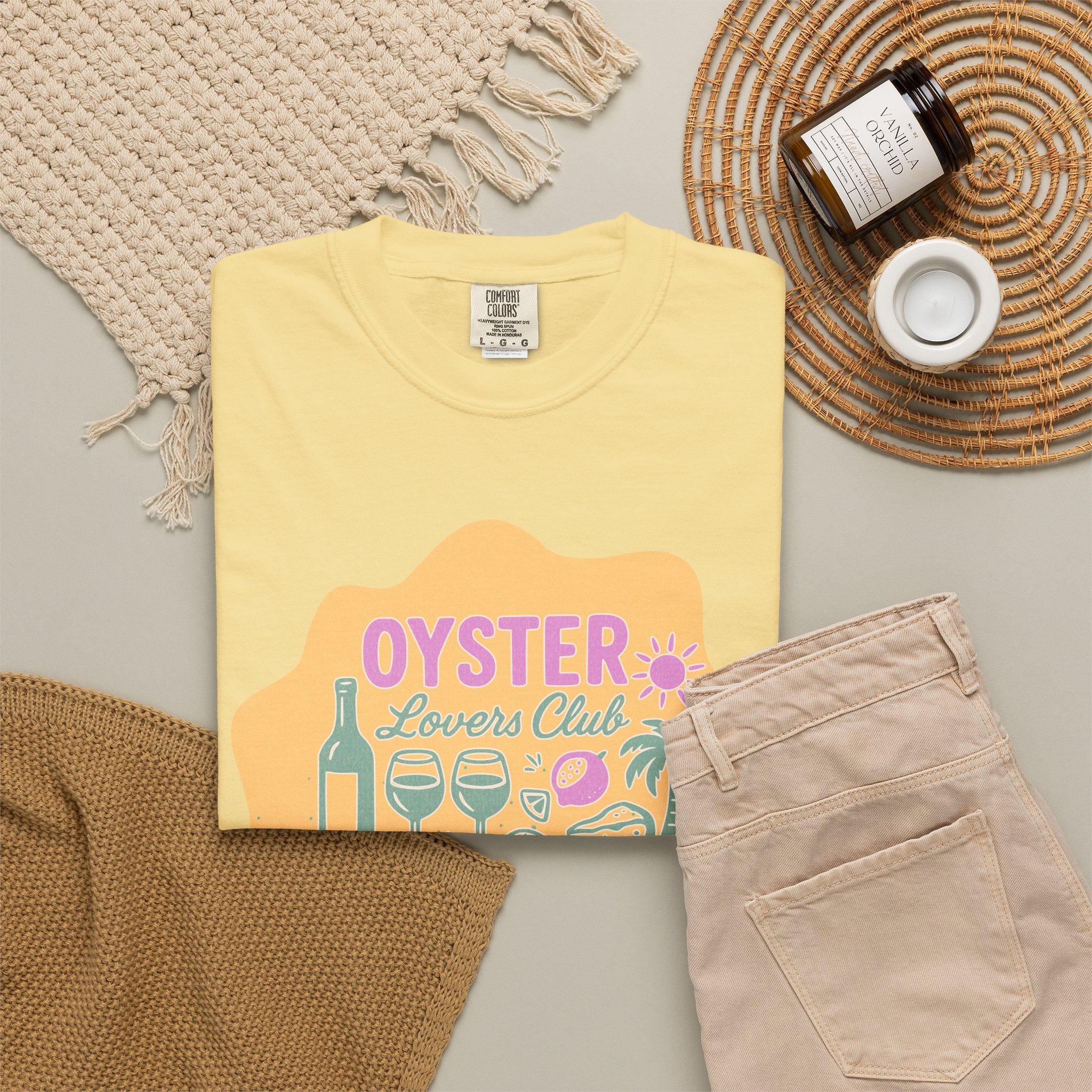 Textured Oyster Lovers Club T-Shirt — Coastal Seafood Graphic Tee