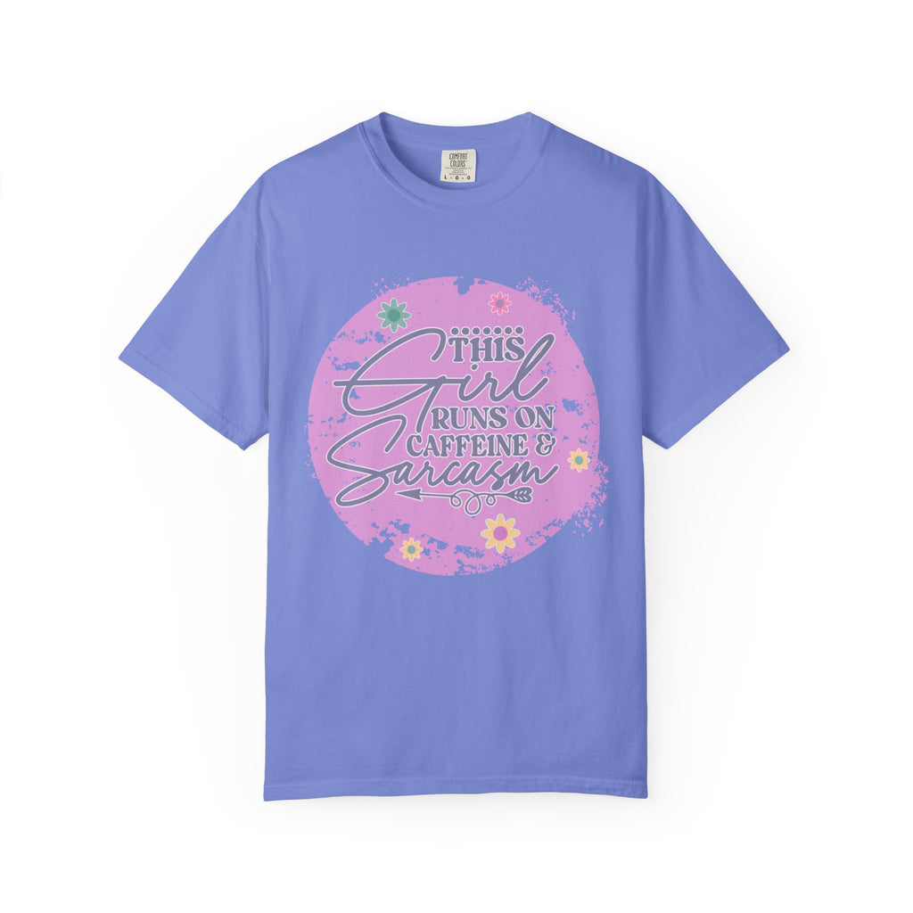 This Girl Runs on Caffeine & Sarcasm Textured T-Shirt