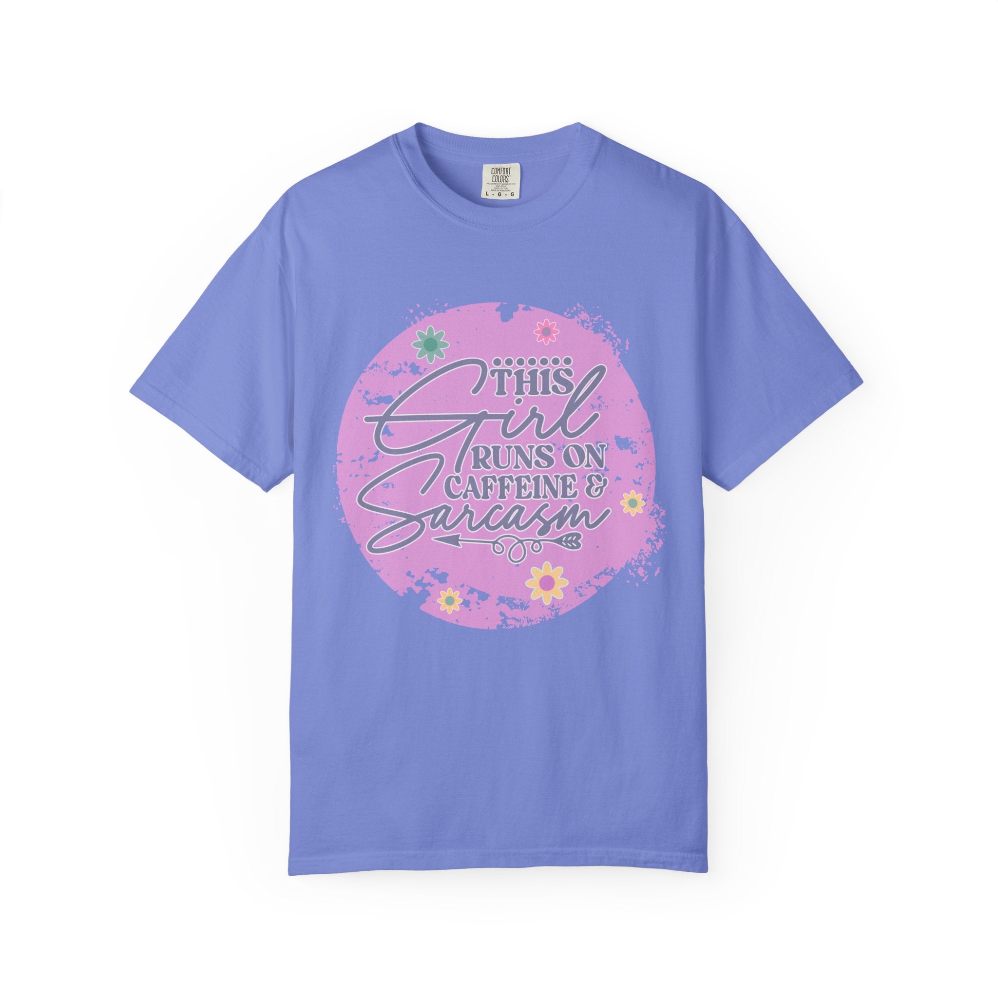 This Girl Runs on Caffeine & Sarcasm Textured T-Shirt