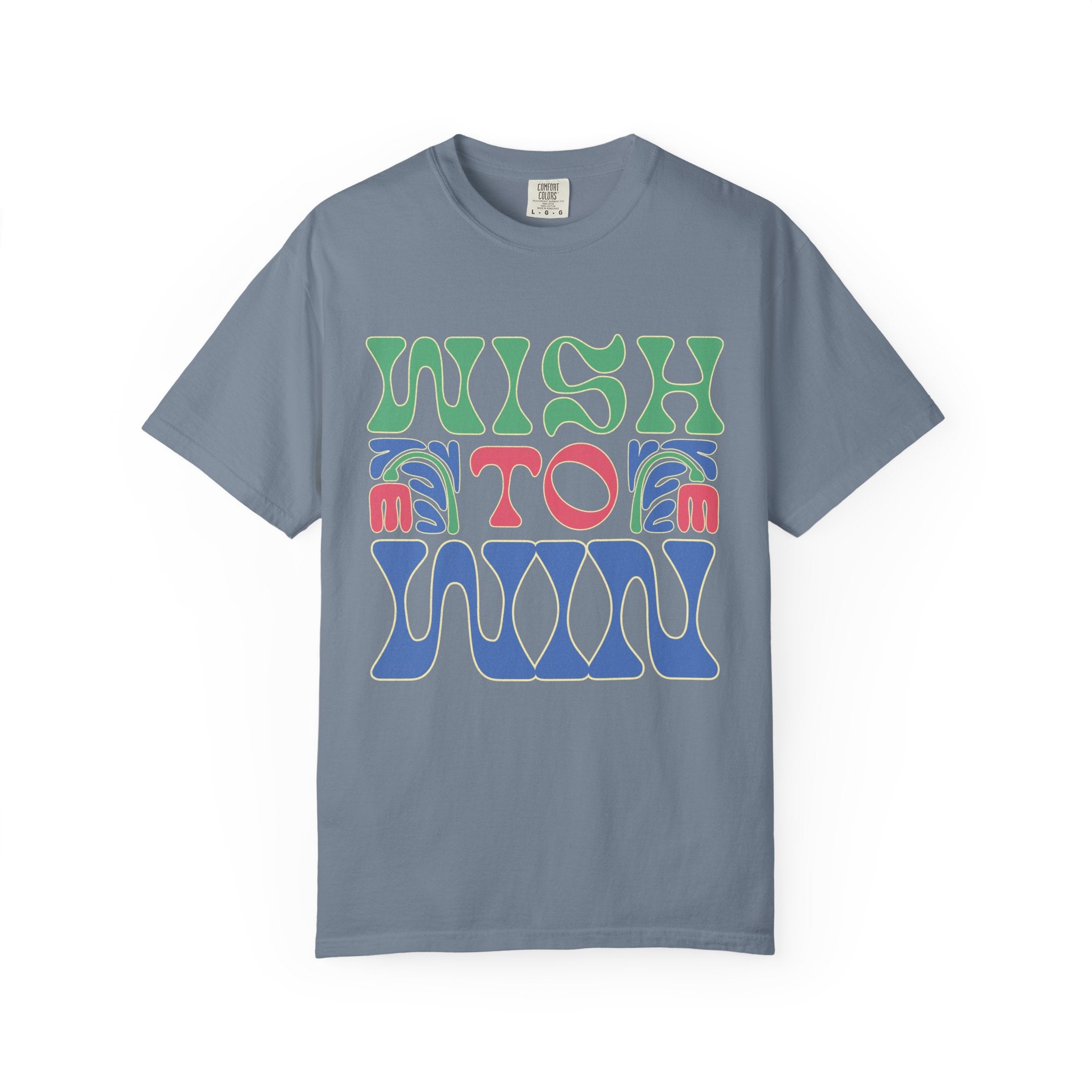 Wish to Win T-shirt |Textured Retro Psychedelic Lettering